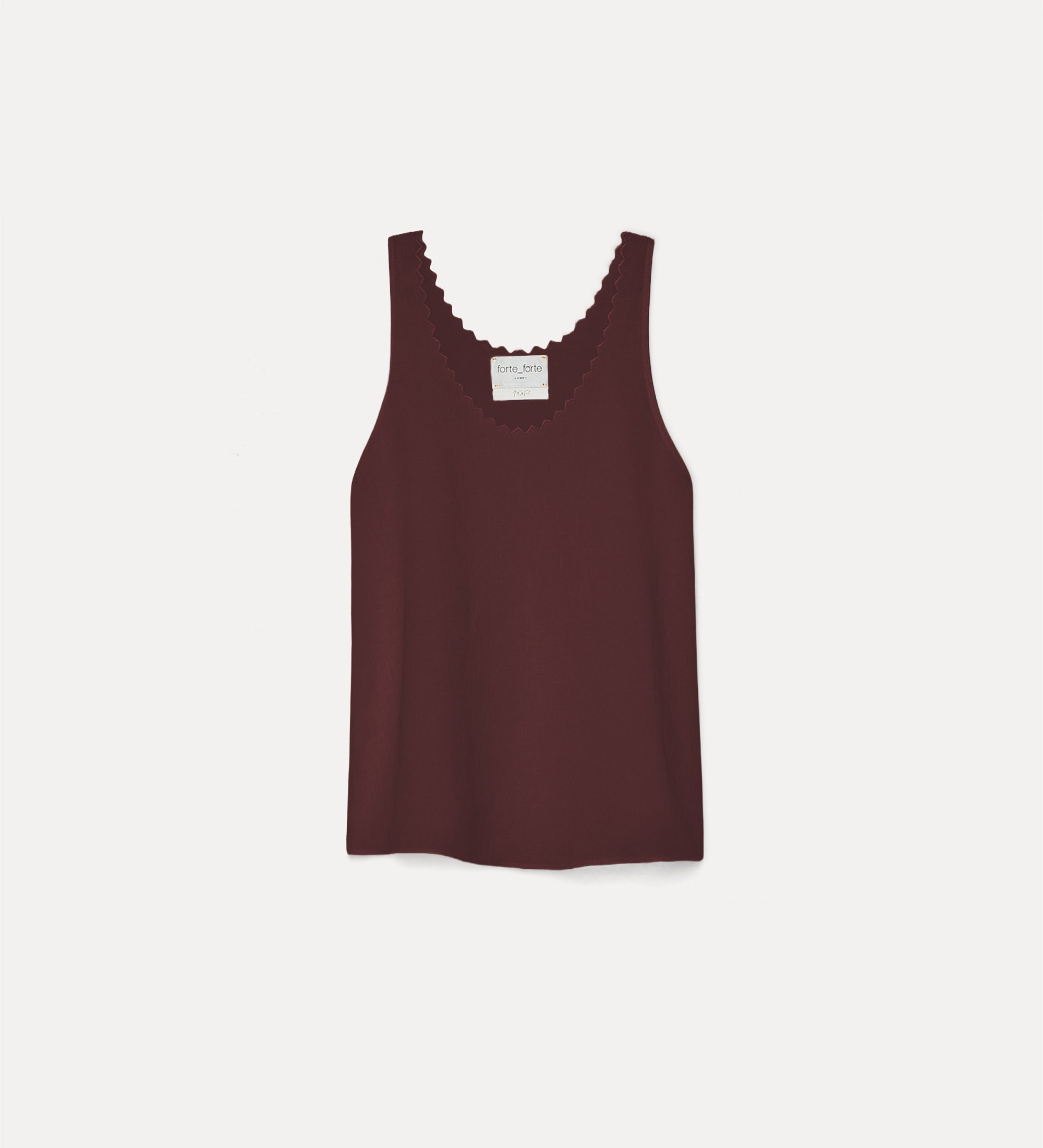 top en lin avec broderie fondant