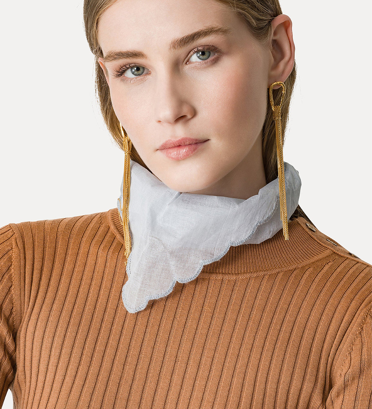 sciarpa in mussola con ricamo “mémoires d'enfance” plume