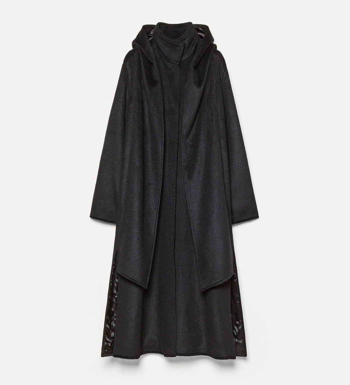 cappotto in lana mohair effetto astrakan noir