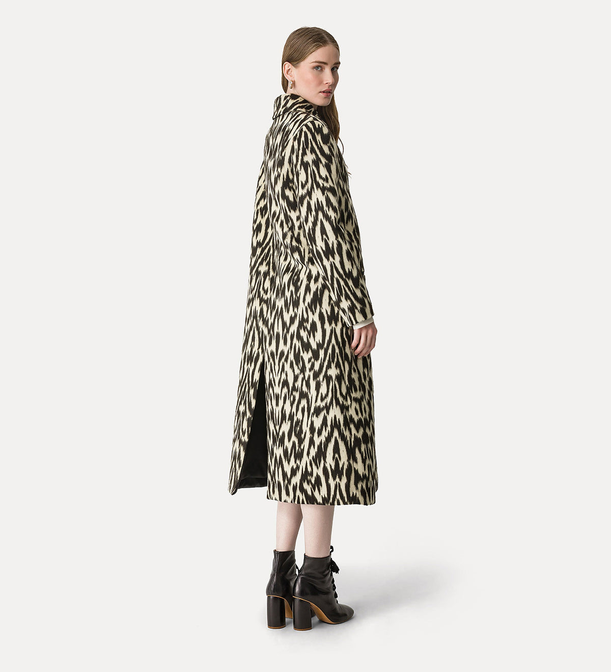 cappotto elegante in jacquard “moiré” honey