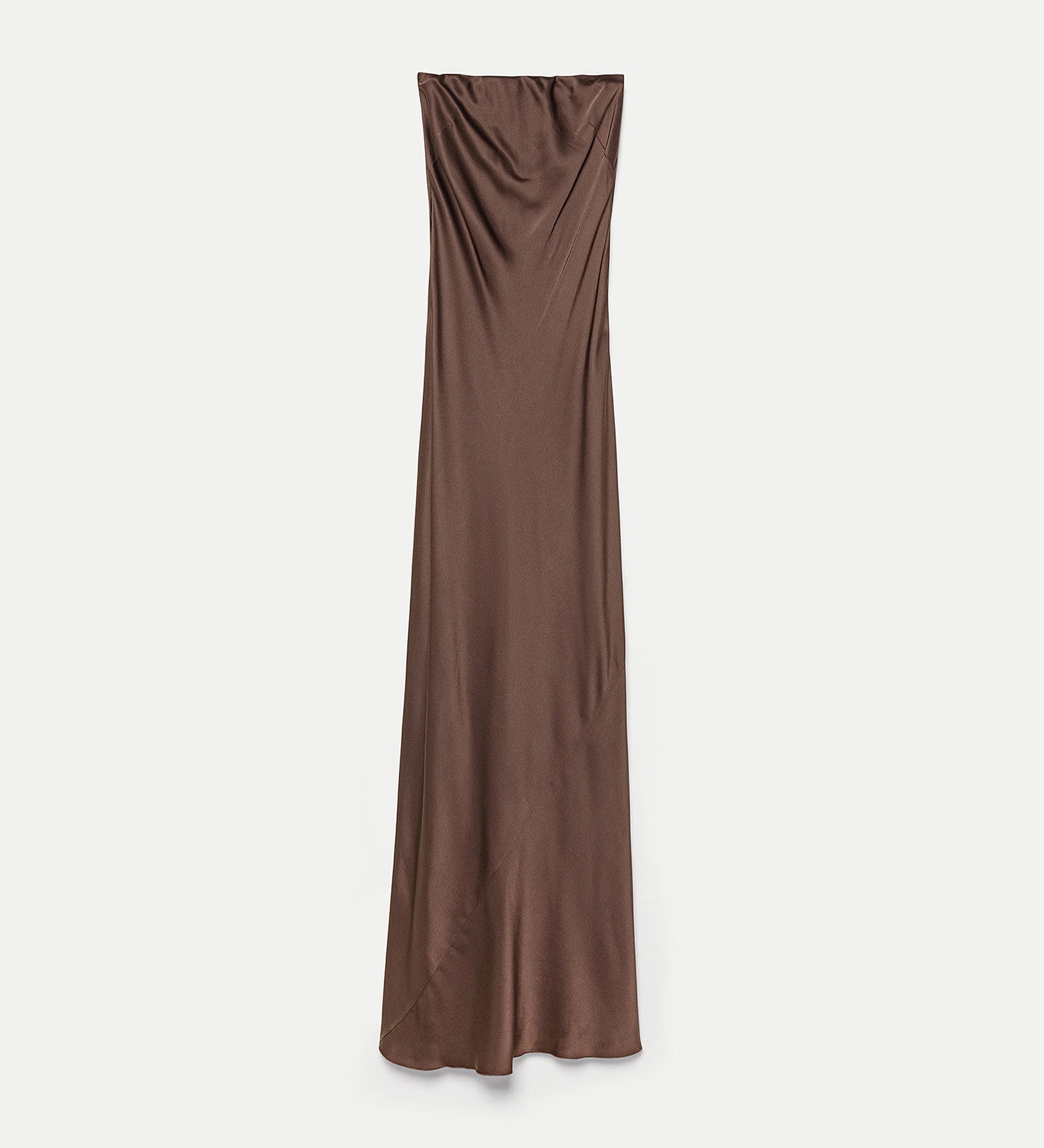 abito colonna sbieco shiny envers satin chocolat