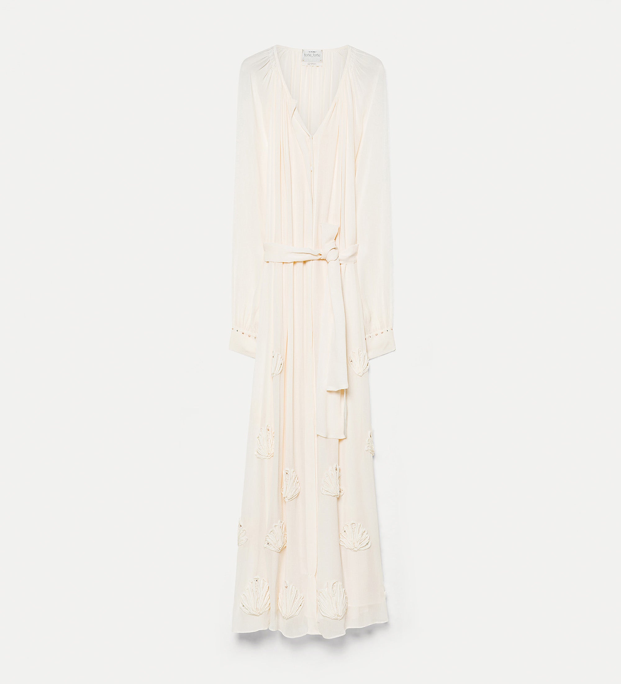 abito m/l georgette ricamo "lunamaris" avorio
