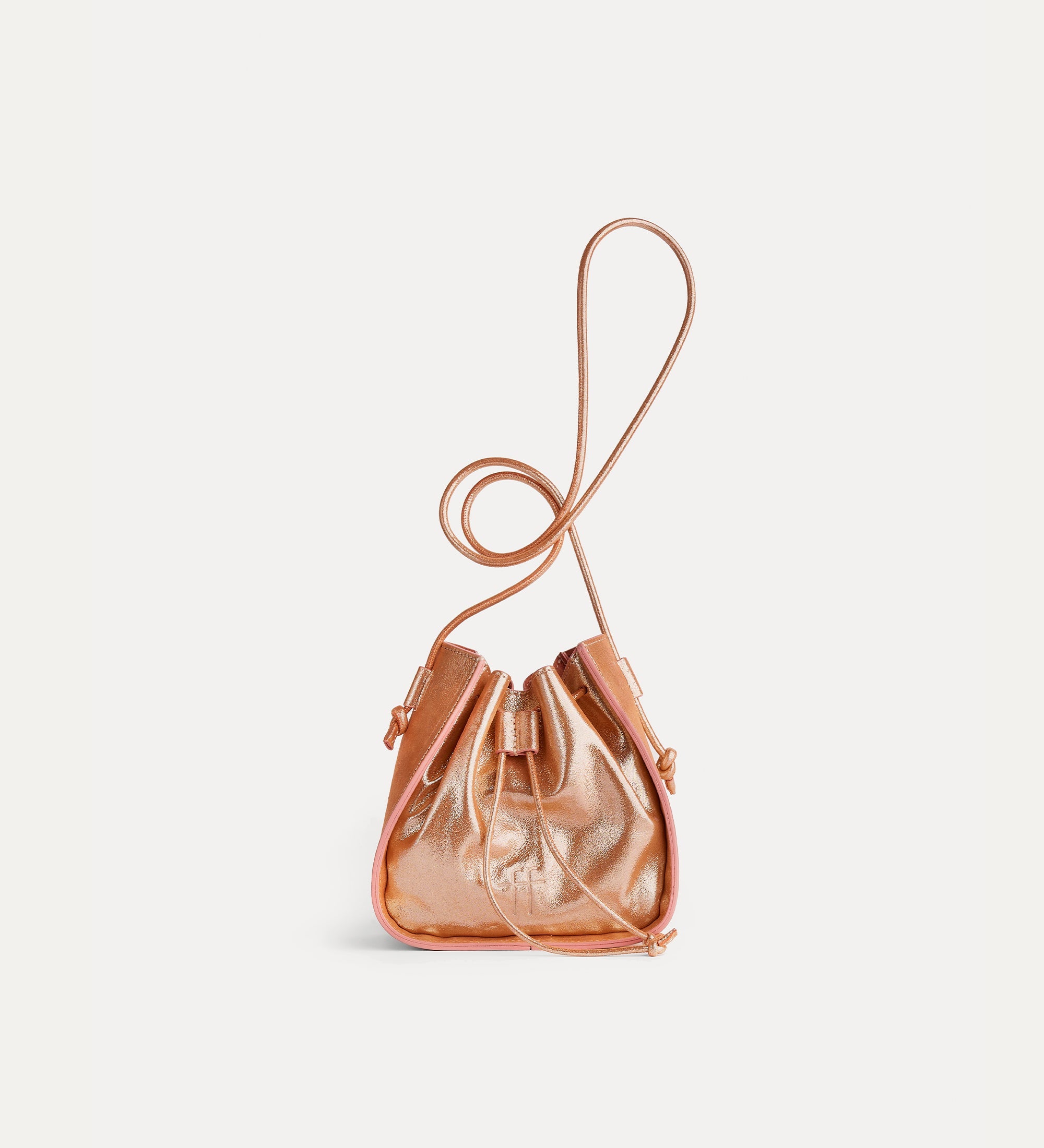 small laminated bucket bag sunset