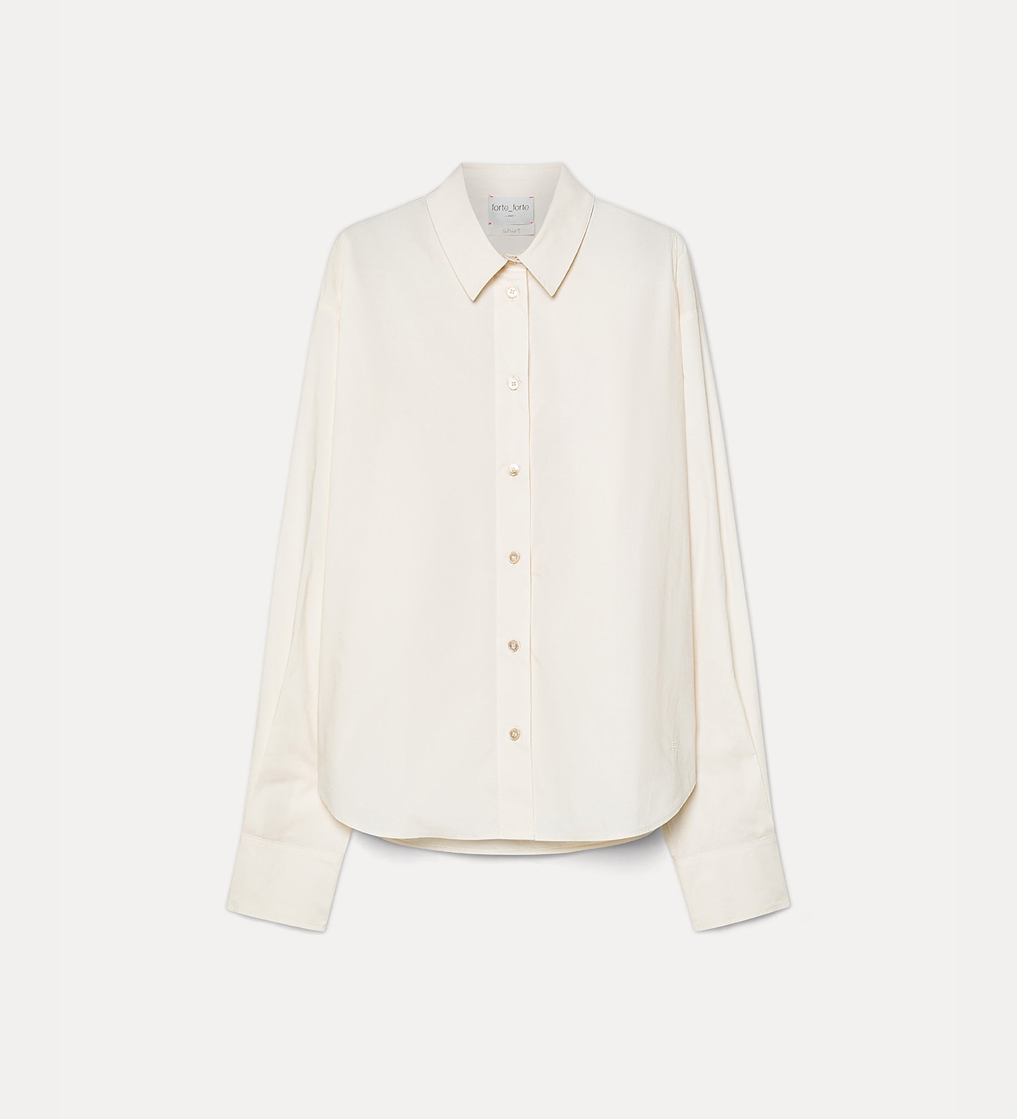 camicia boxy cropped popeline cotone bci beurre