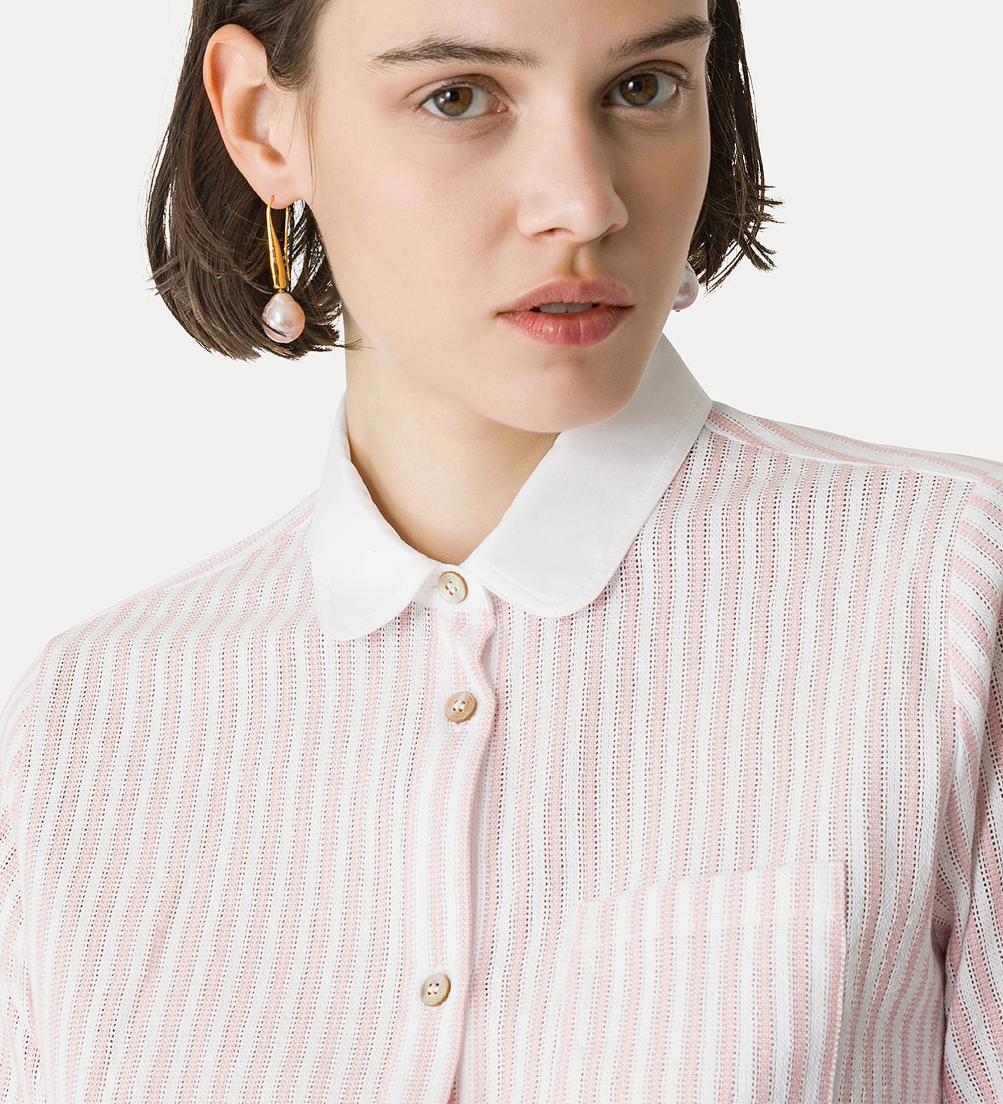 regular—fit shirt with english seams pink