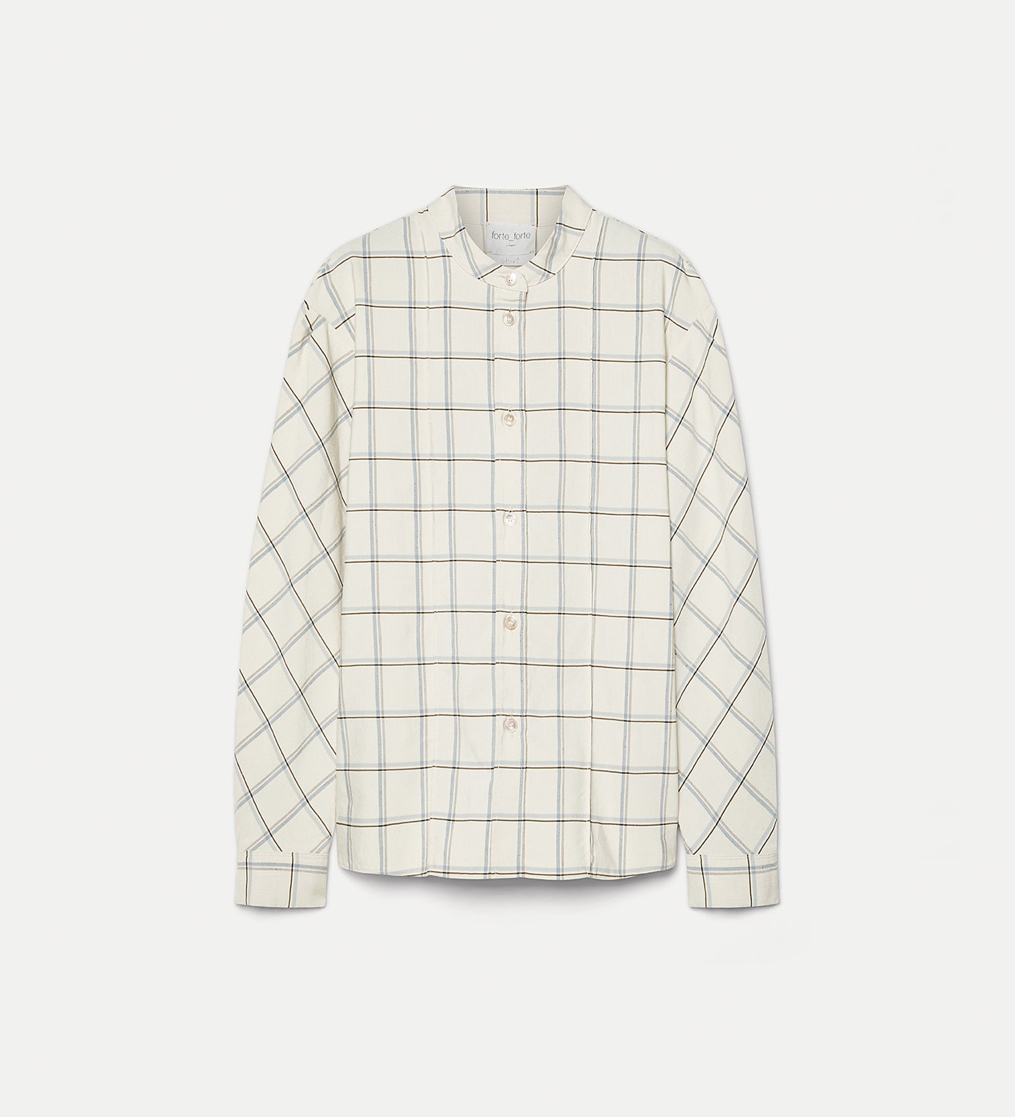 overshirt coreana tartan organico azure