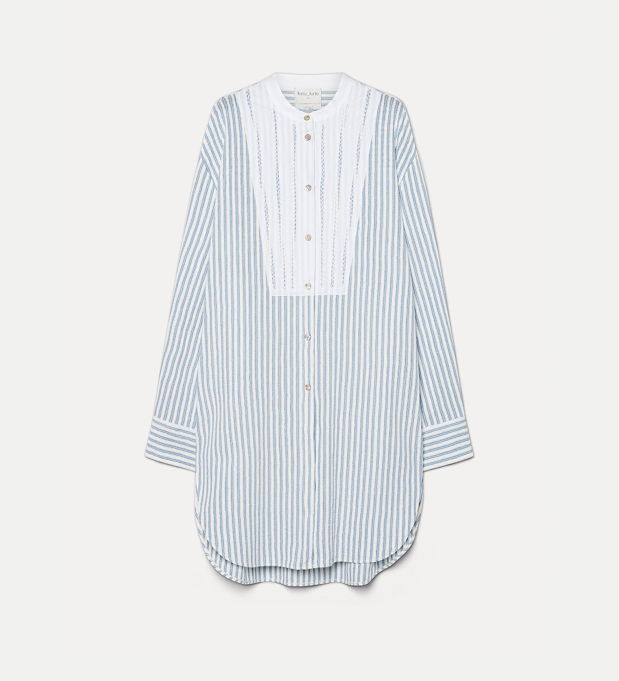 camicia lunga over riga giro inglese azure