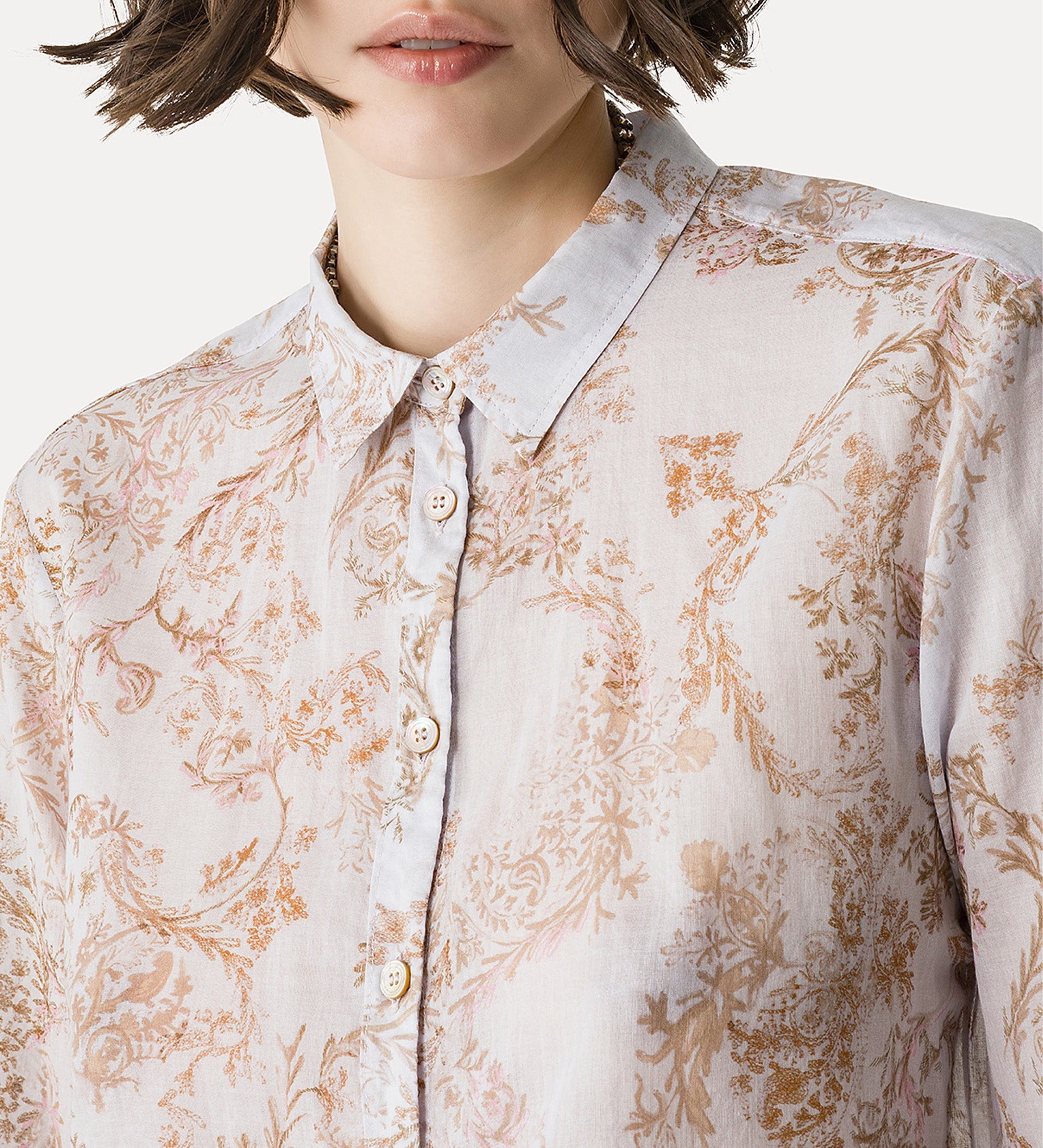 regular—fit voile shirt “nontiscordardime” pink