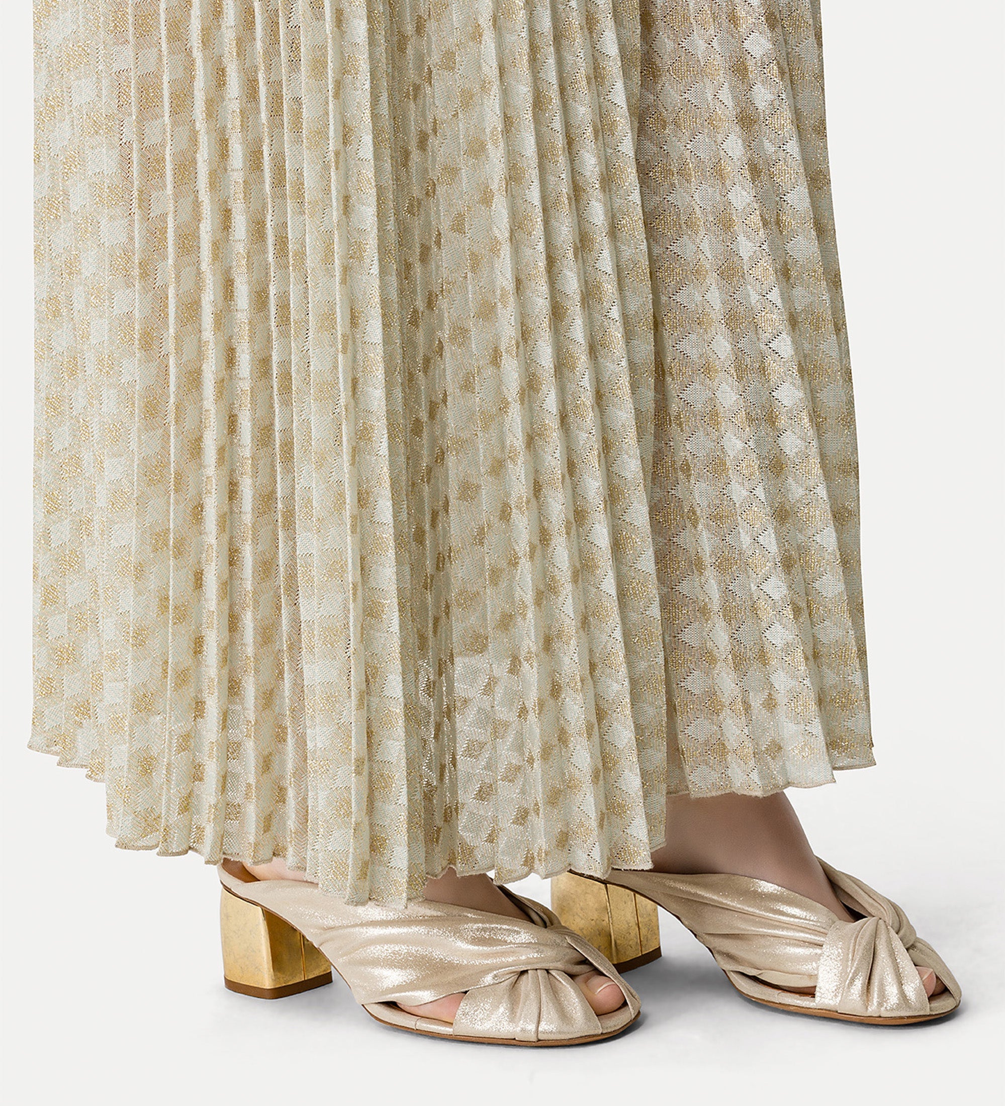 crossed laminated leather sandal yellow gold