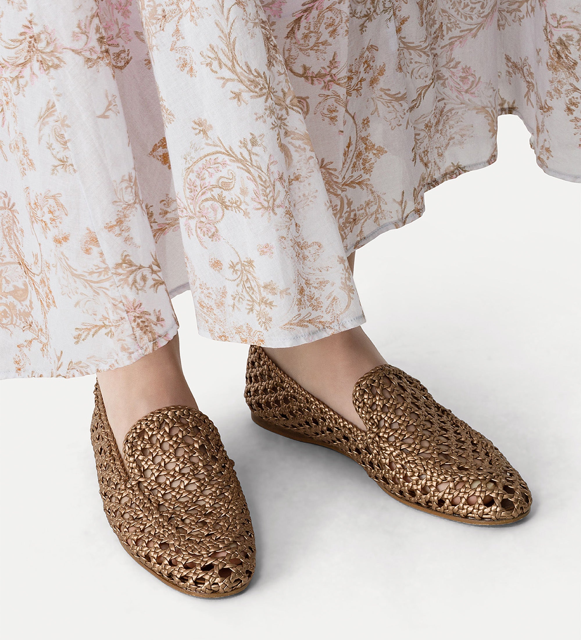 handwoven loafer yellow gold