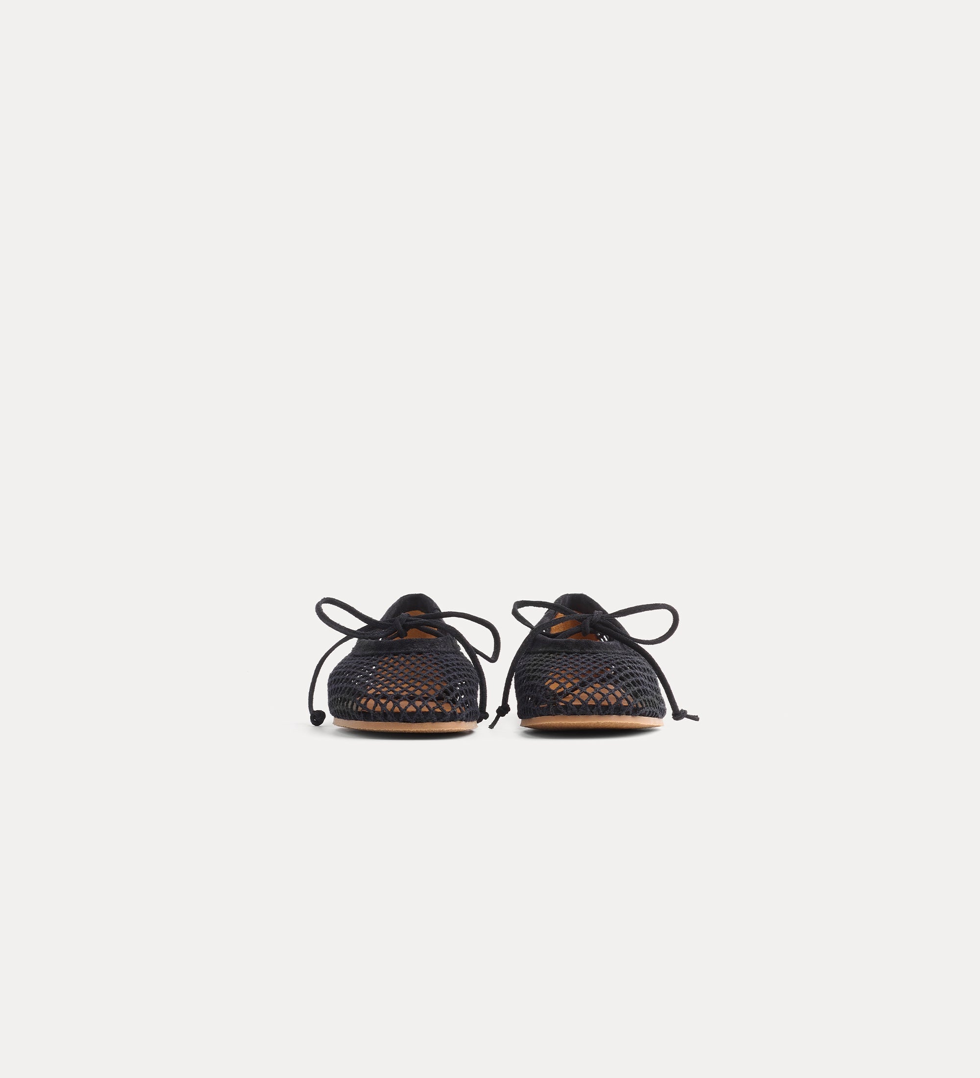 cotton mesh ballerina flats black