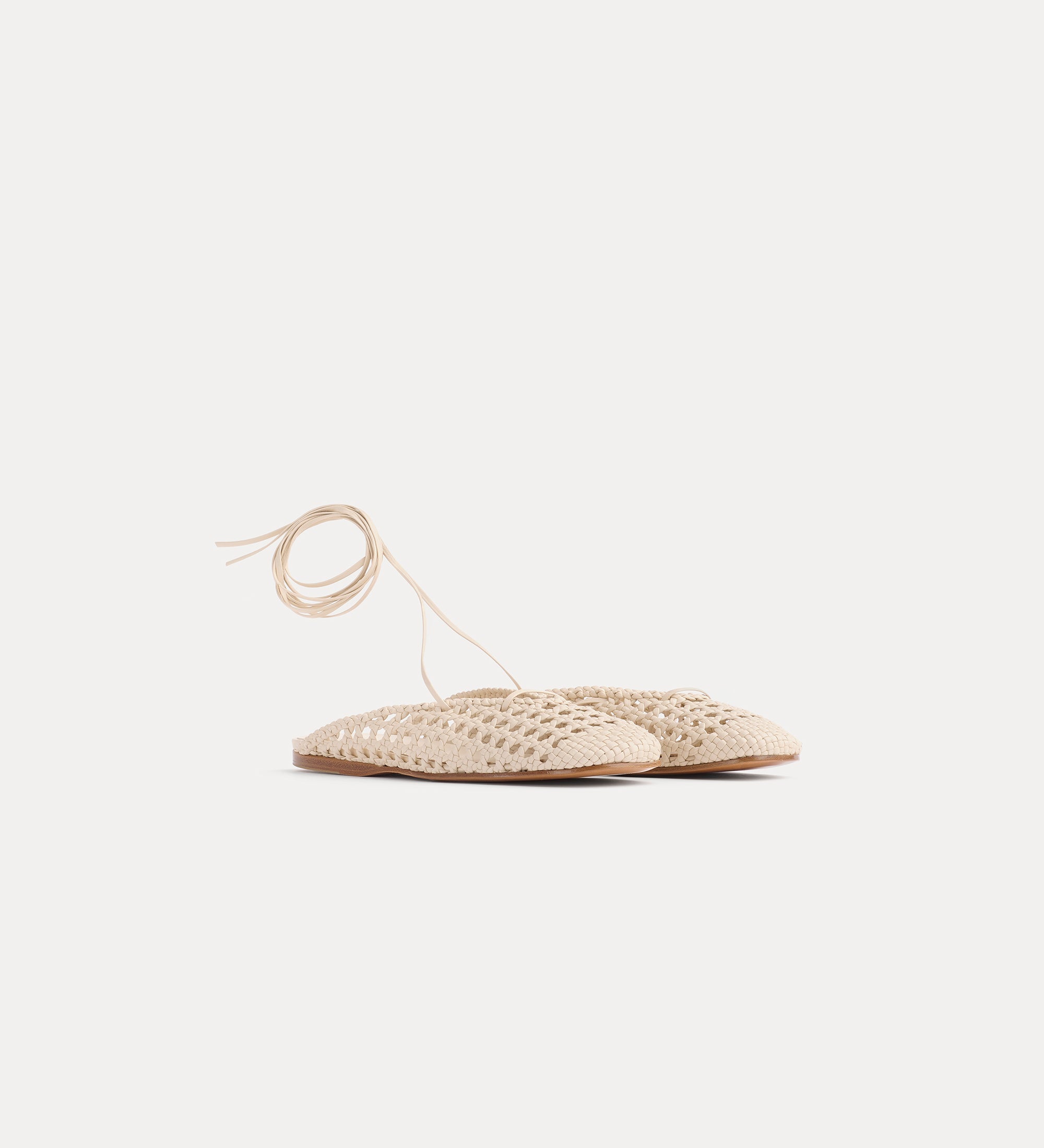woven backless slipper white