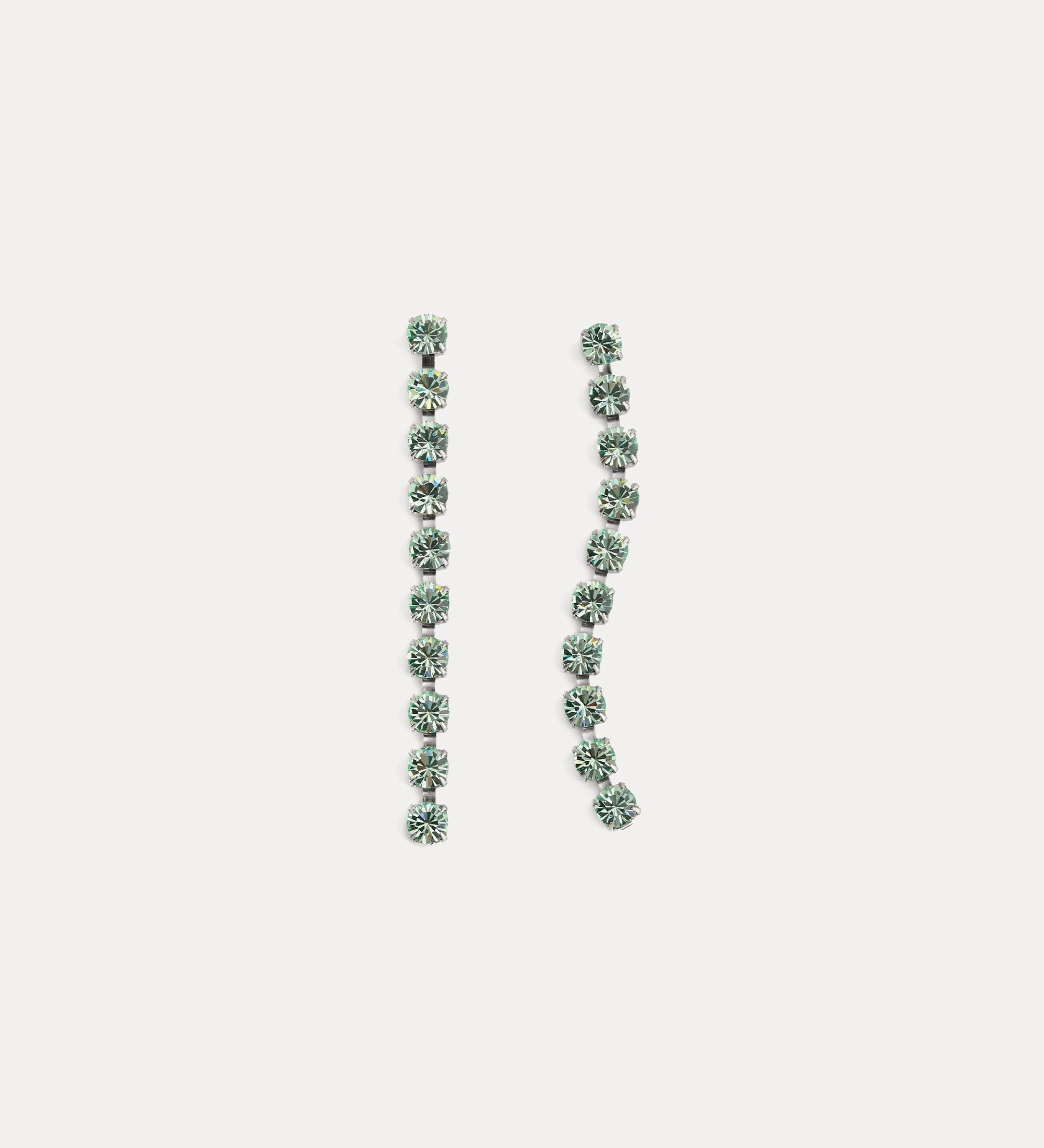 boucles d'oreille pendantes avec cristaux vert
