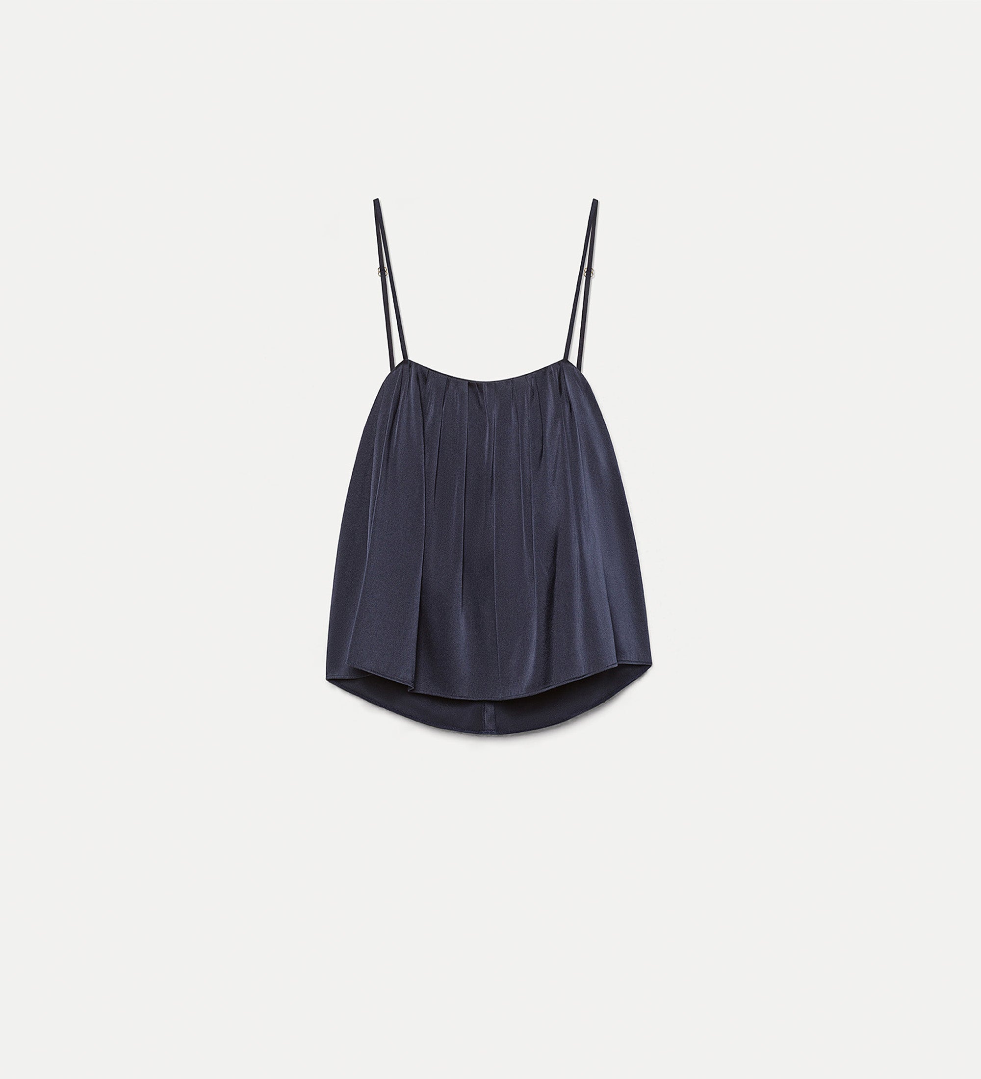 top cropped raso seta stretch shiny notte