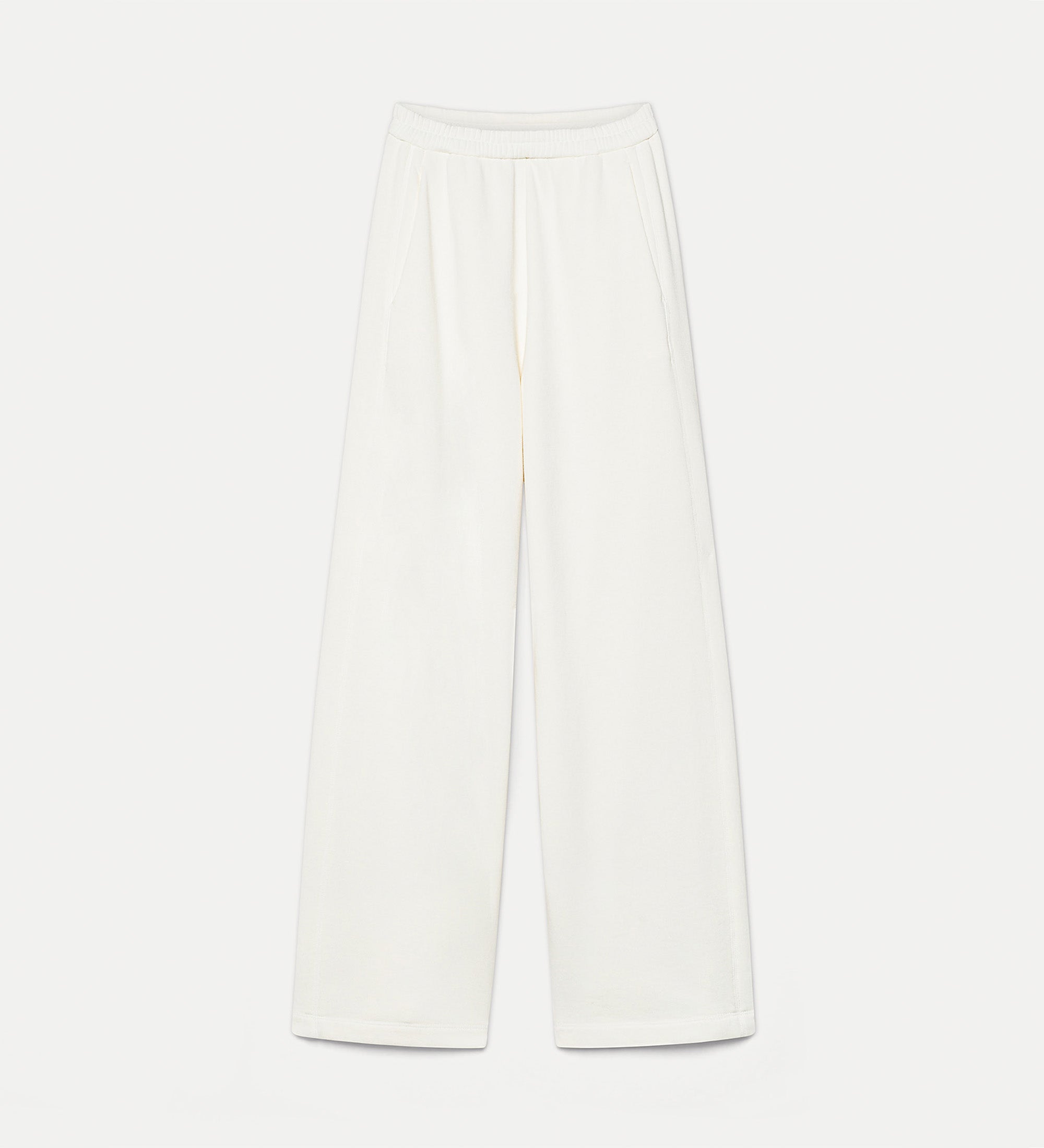 elastic—waist fleece trousers white