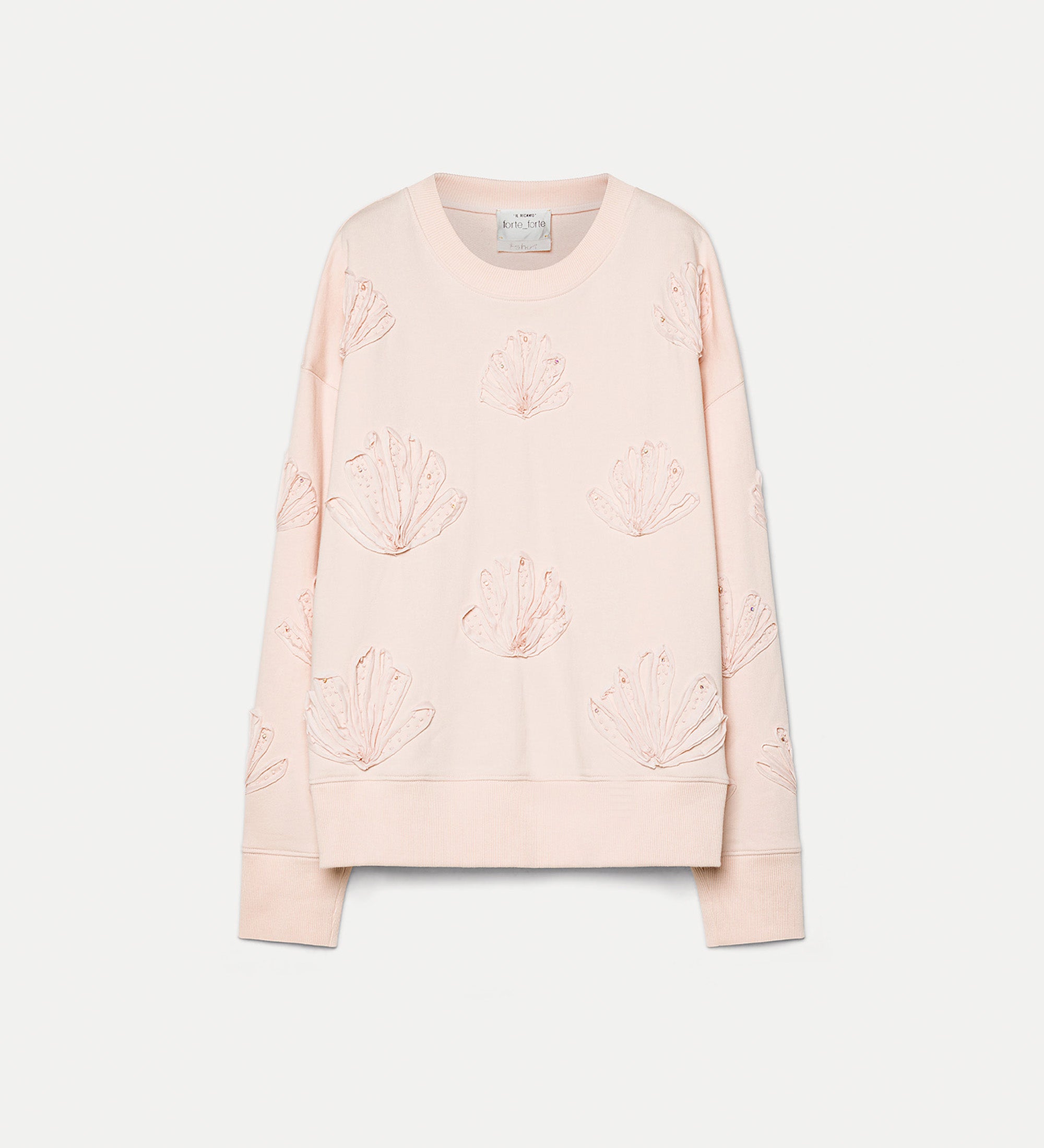 cotton sweatshirt with “lunamaris” embroidery pink