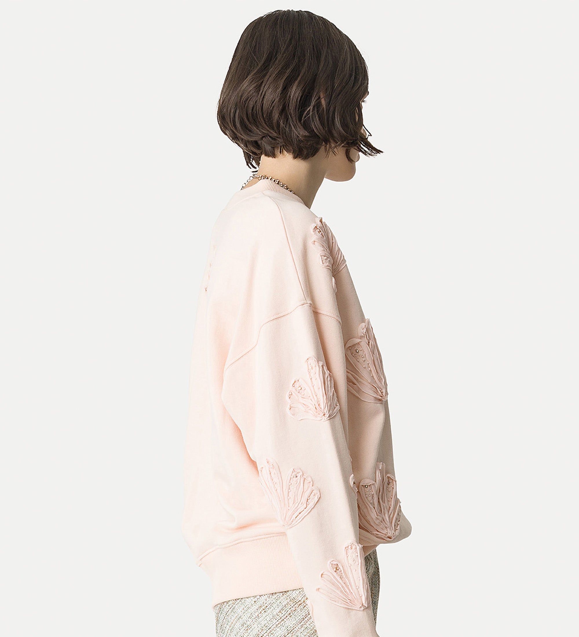 cotton sweatshirt with “lunamaris” embroidery pink