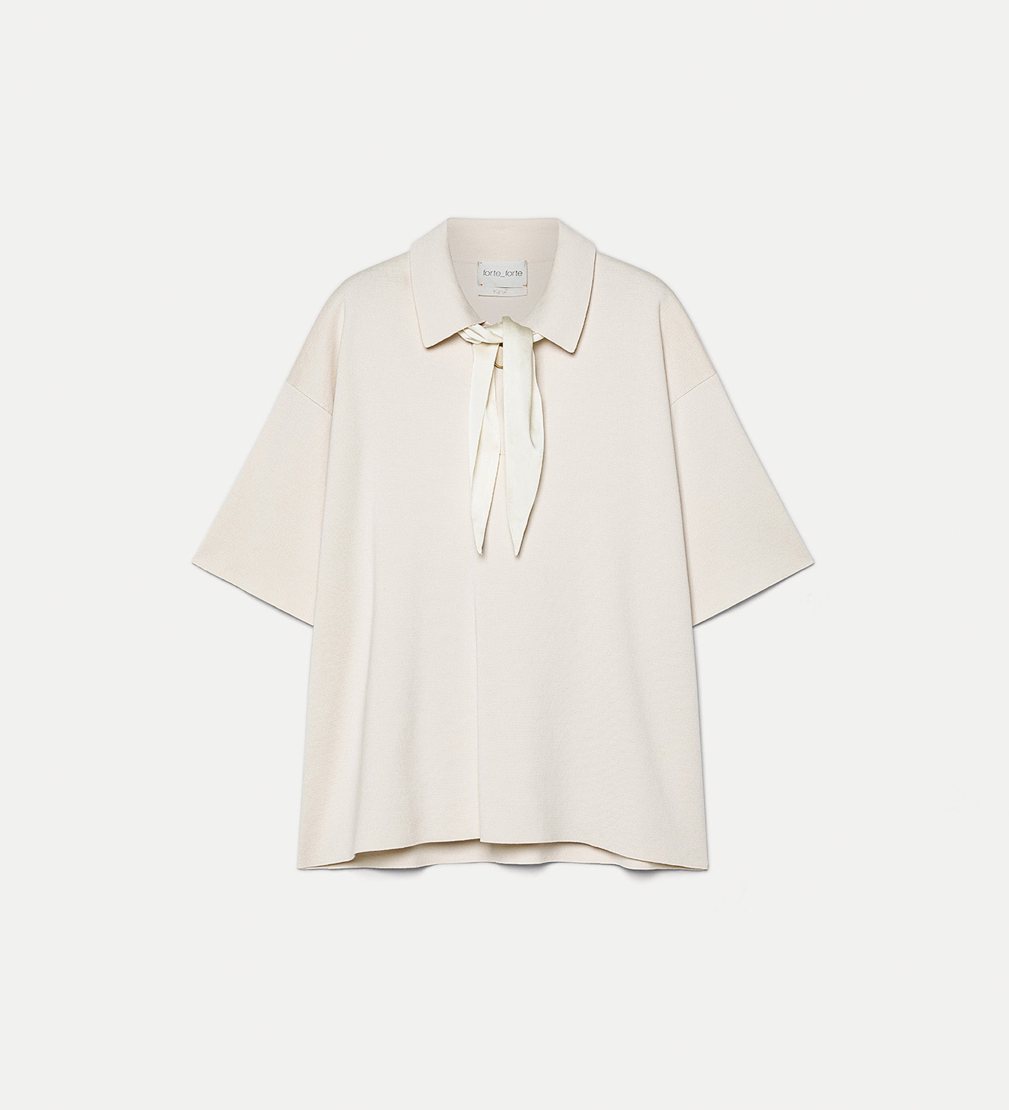 cotton polo shirt in fabric stitch white