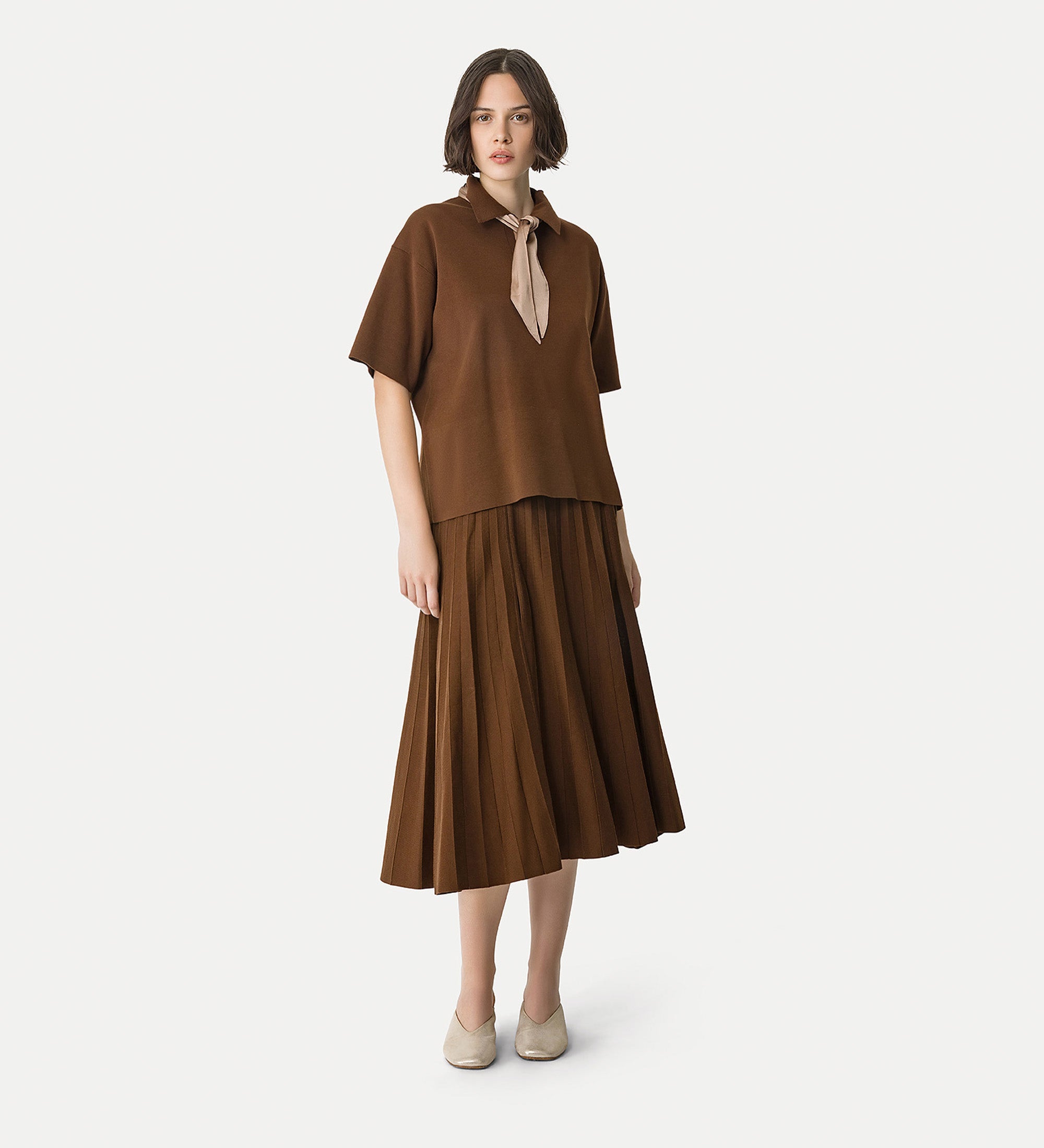 cotton polo shirt brown