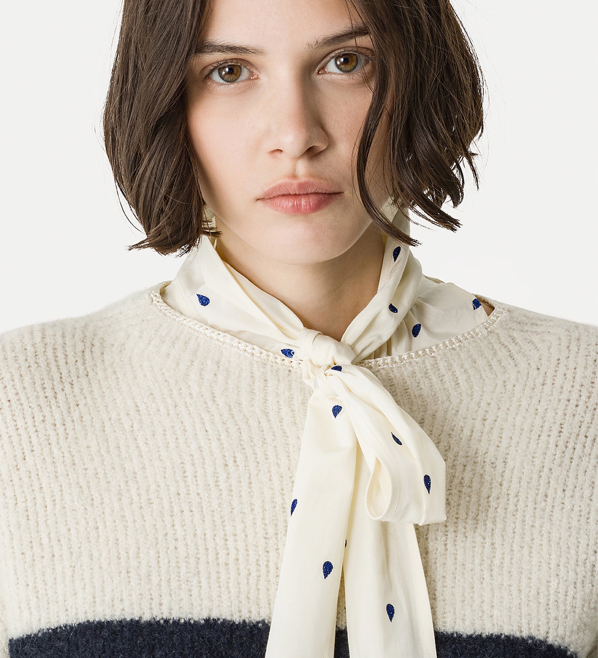 cashmere marinière sweater white
