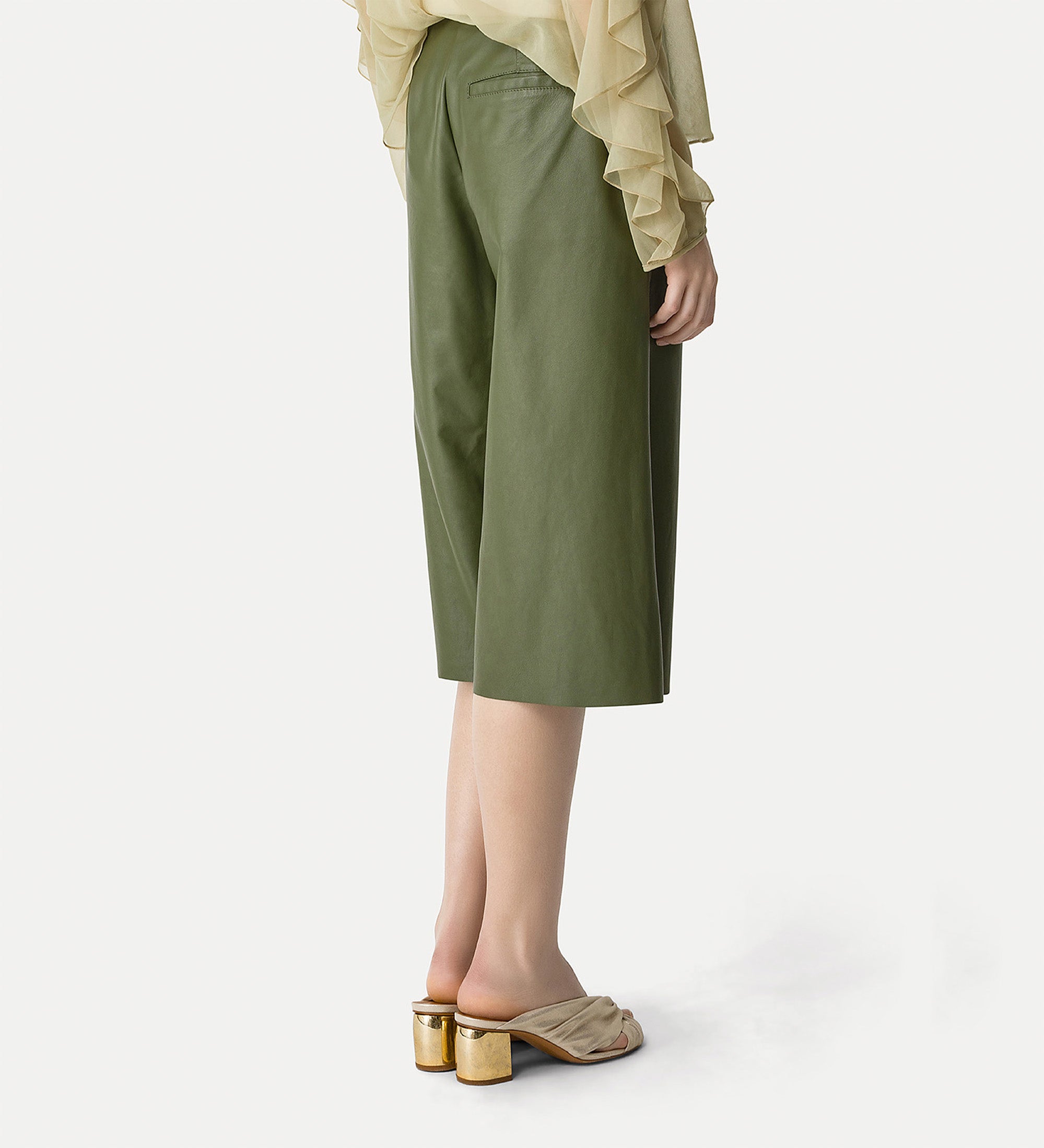 nappa leather trousers green