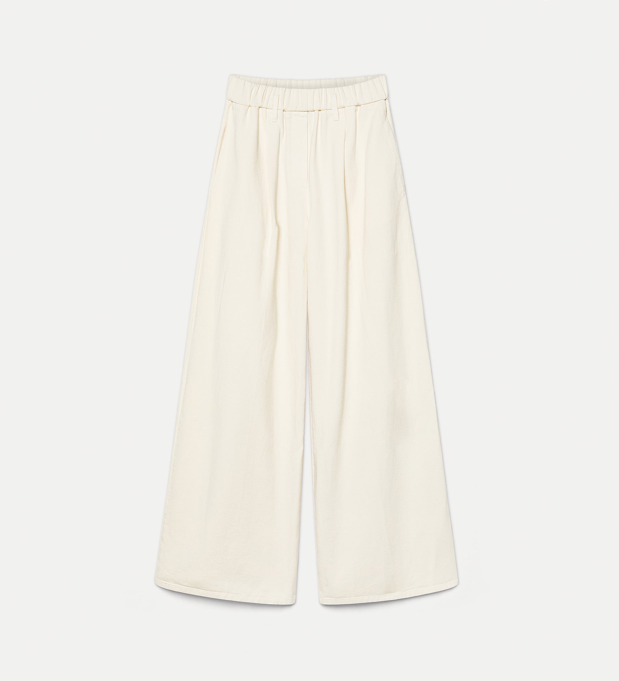 elastic—waist fleece trousers white