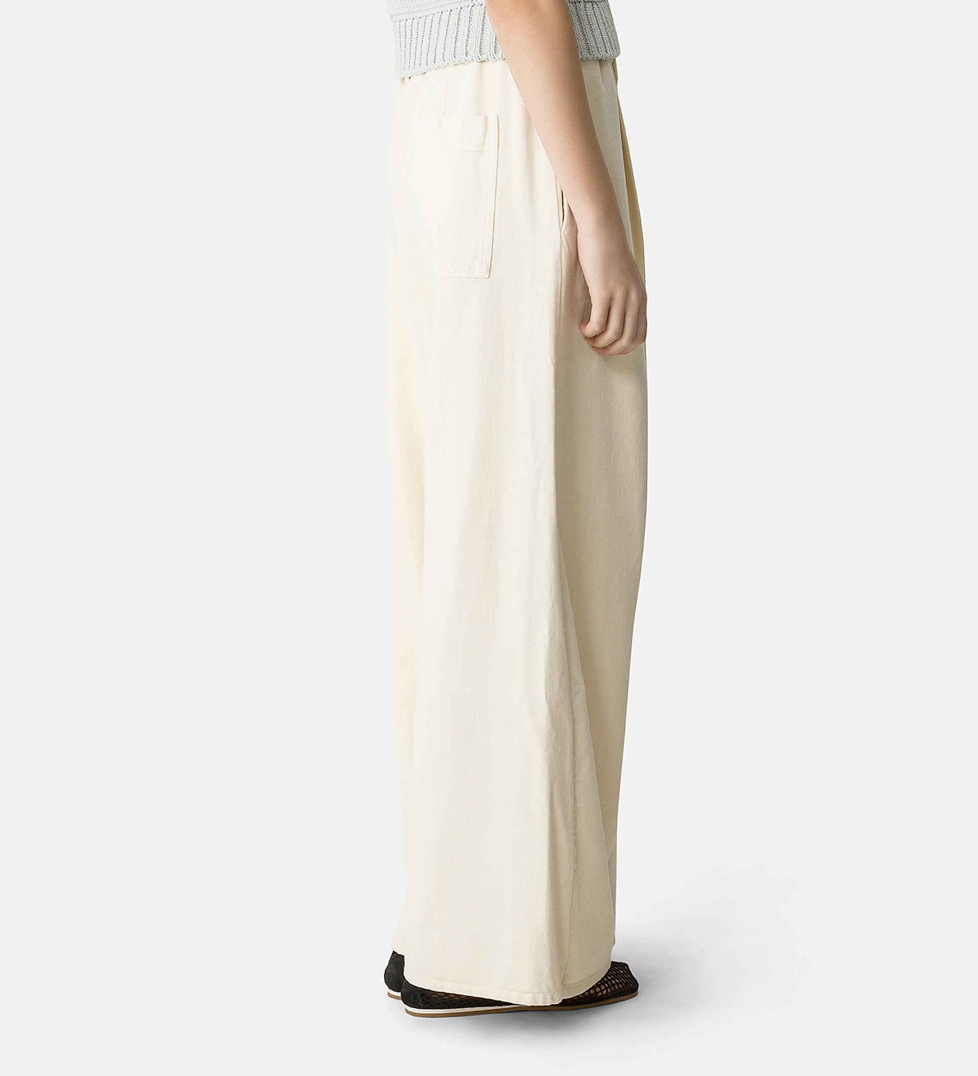 fluid twill trousers white