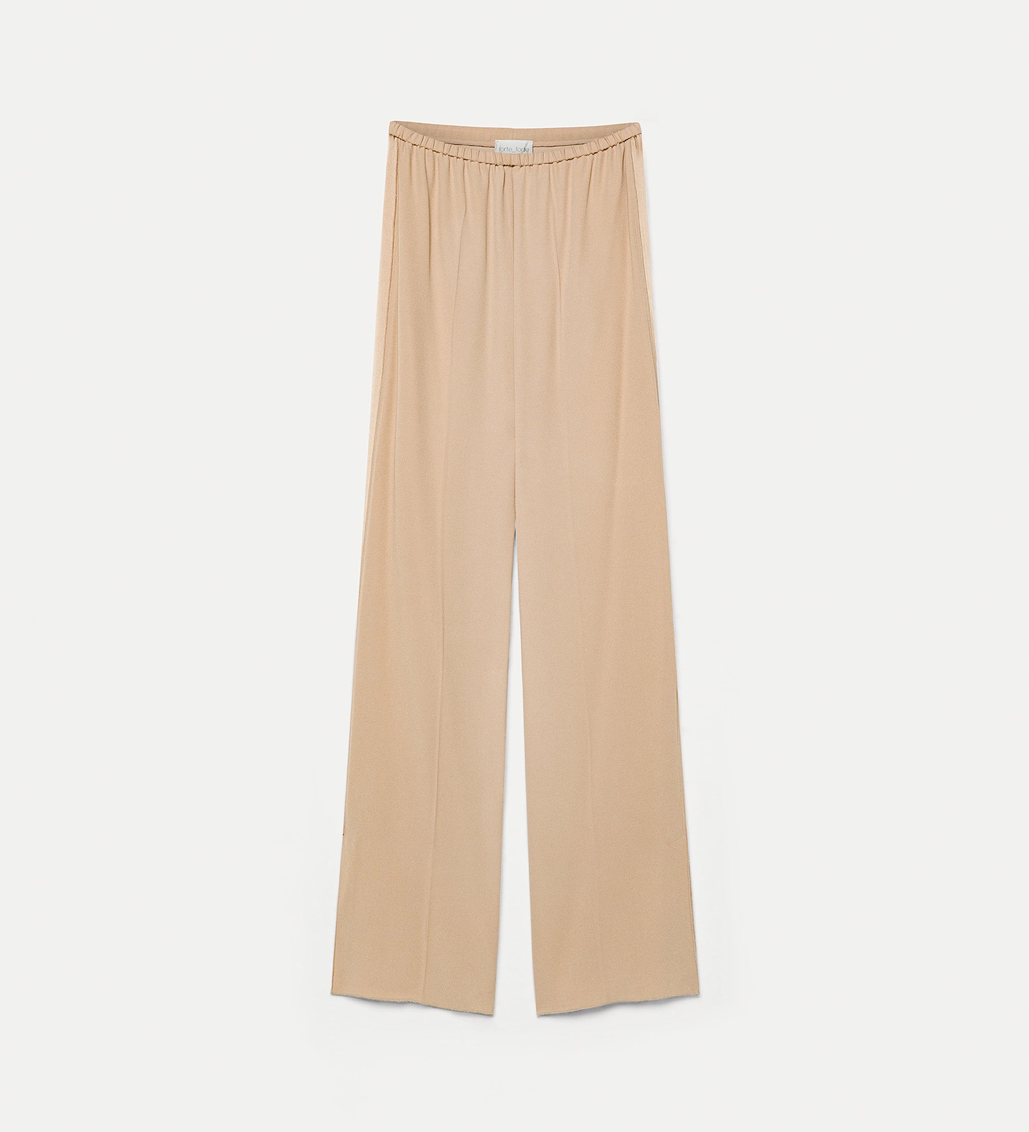 pantalon à taille élastique en envers satin écru