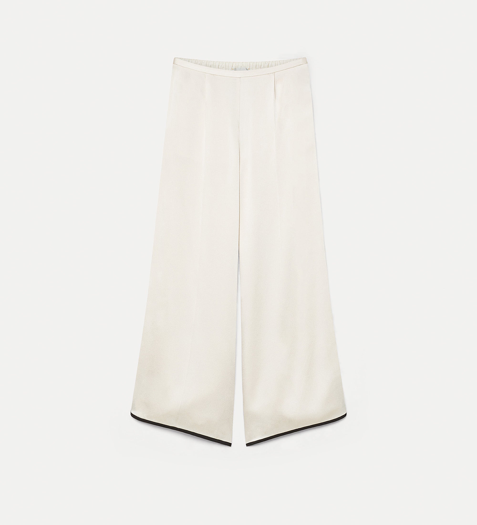 pantalon court en envers satin blanc