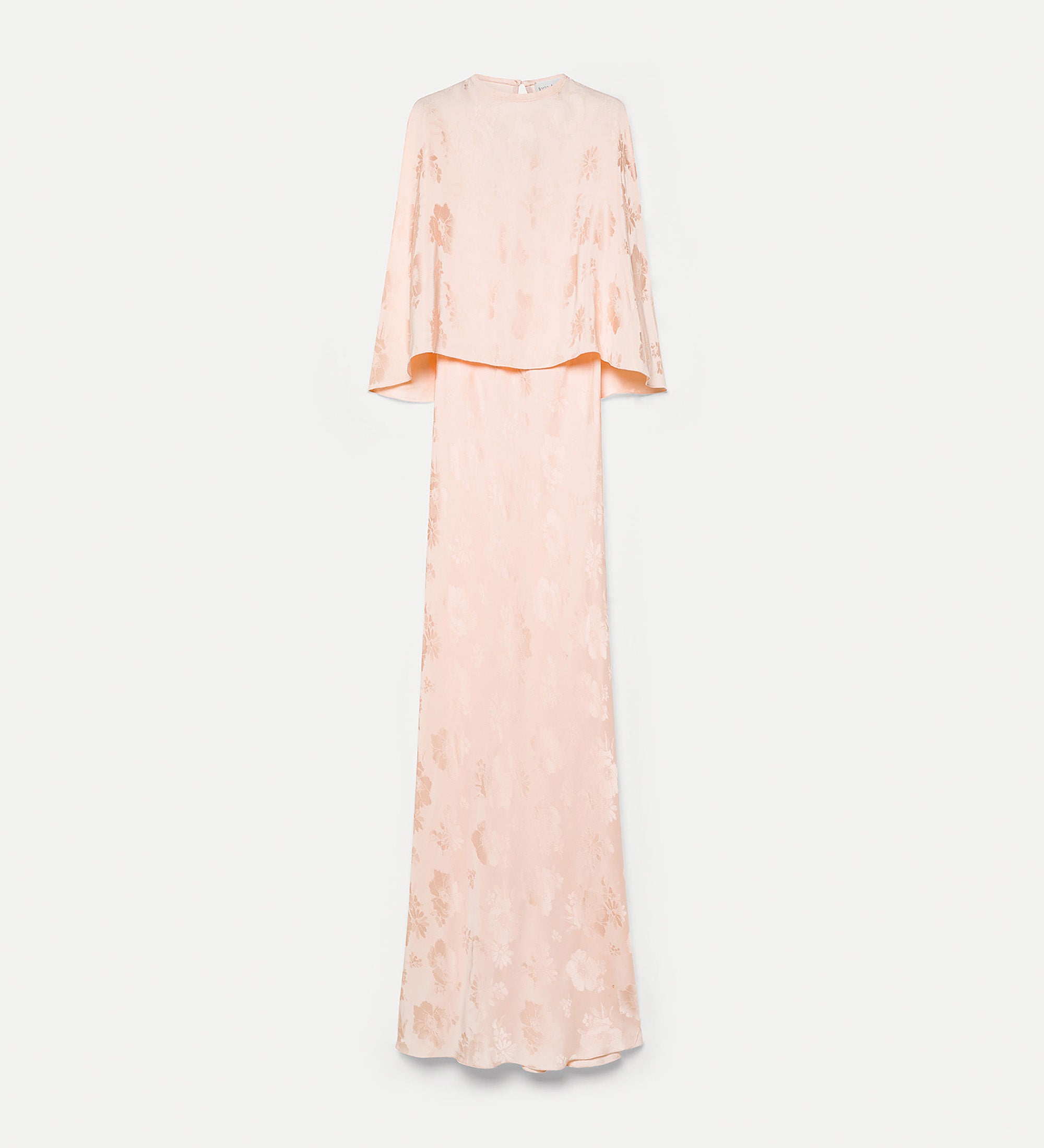 elegant dress in jacquard bouquet pink