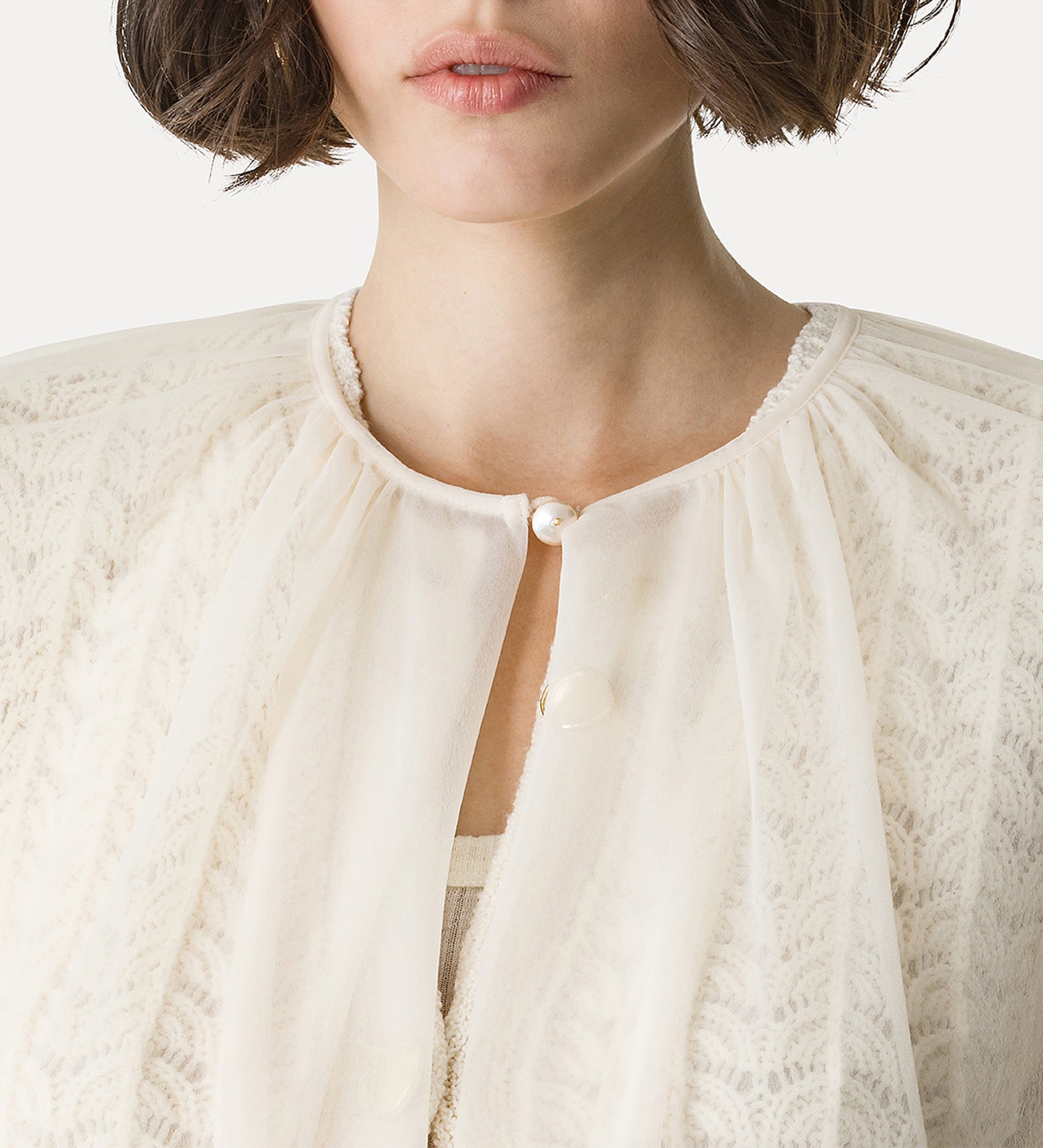 duster coat in contemporary chiffon white