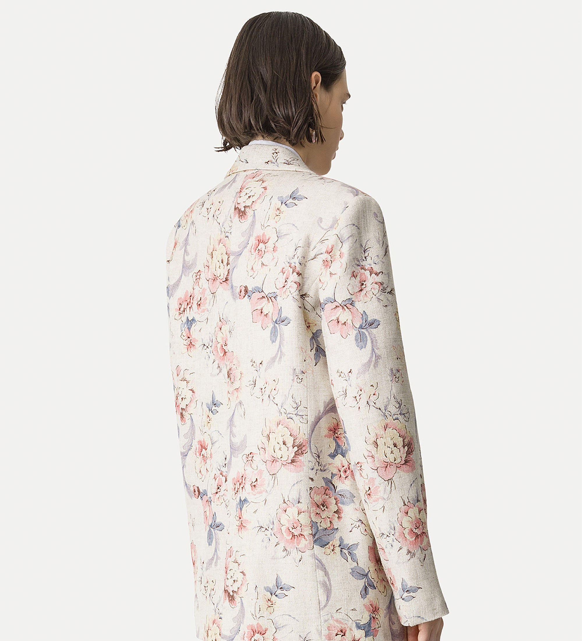 hopsack jacket “peonia my love” pink
