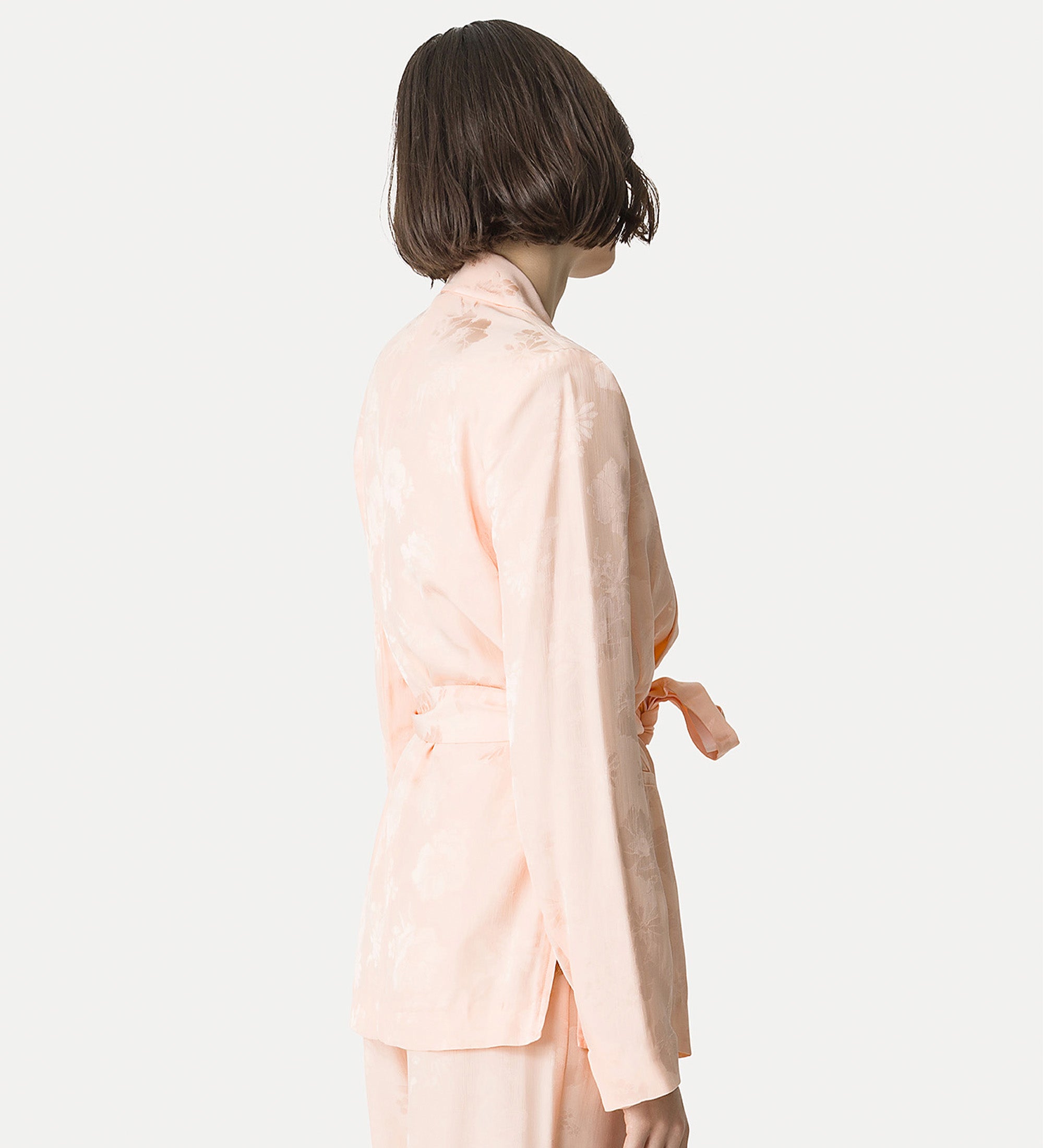 unstructured jacket in jacquard bouquet pink