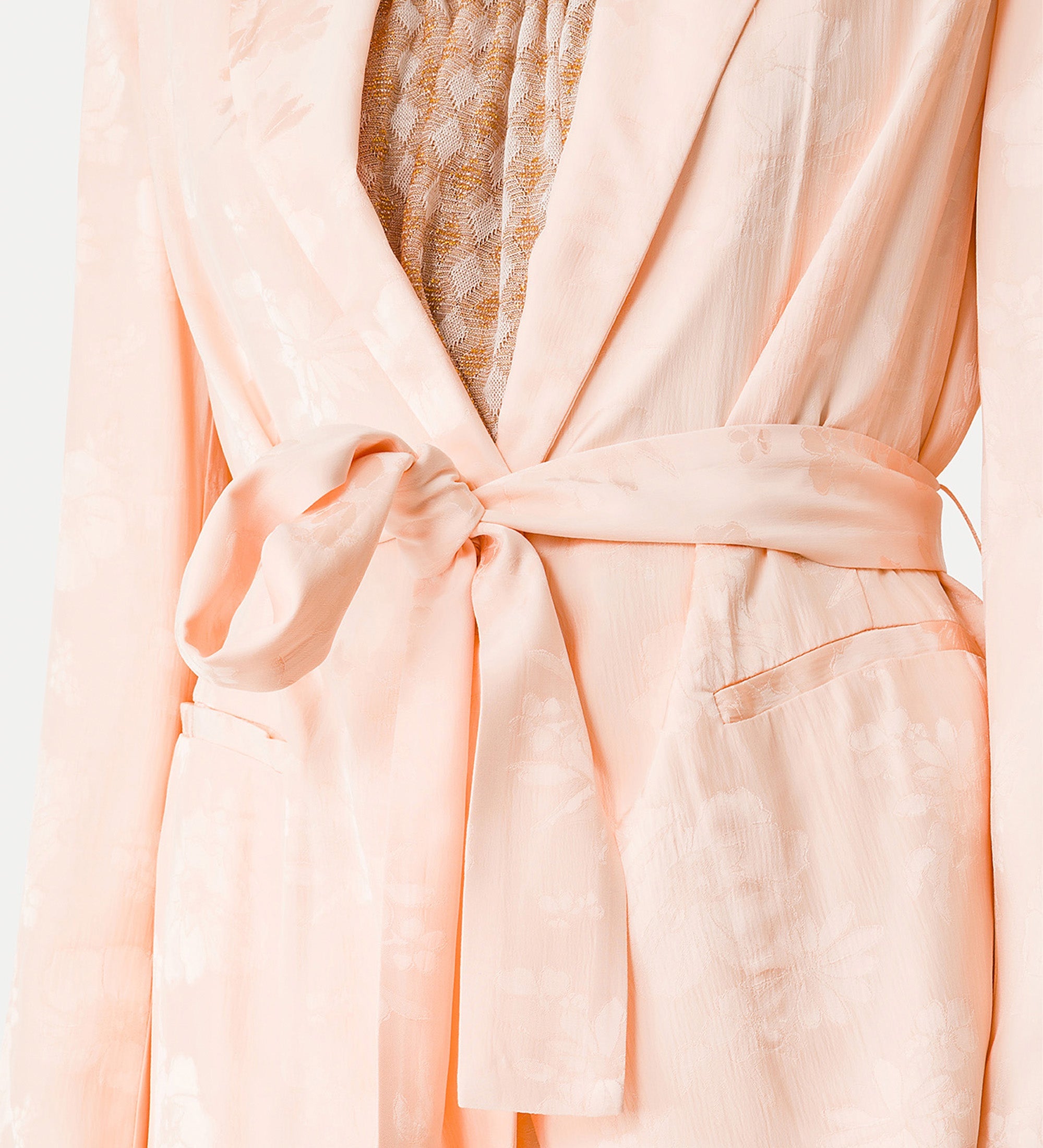 unstructured jacket in jacquard bouquet pink