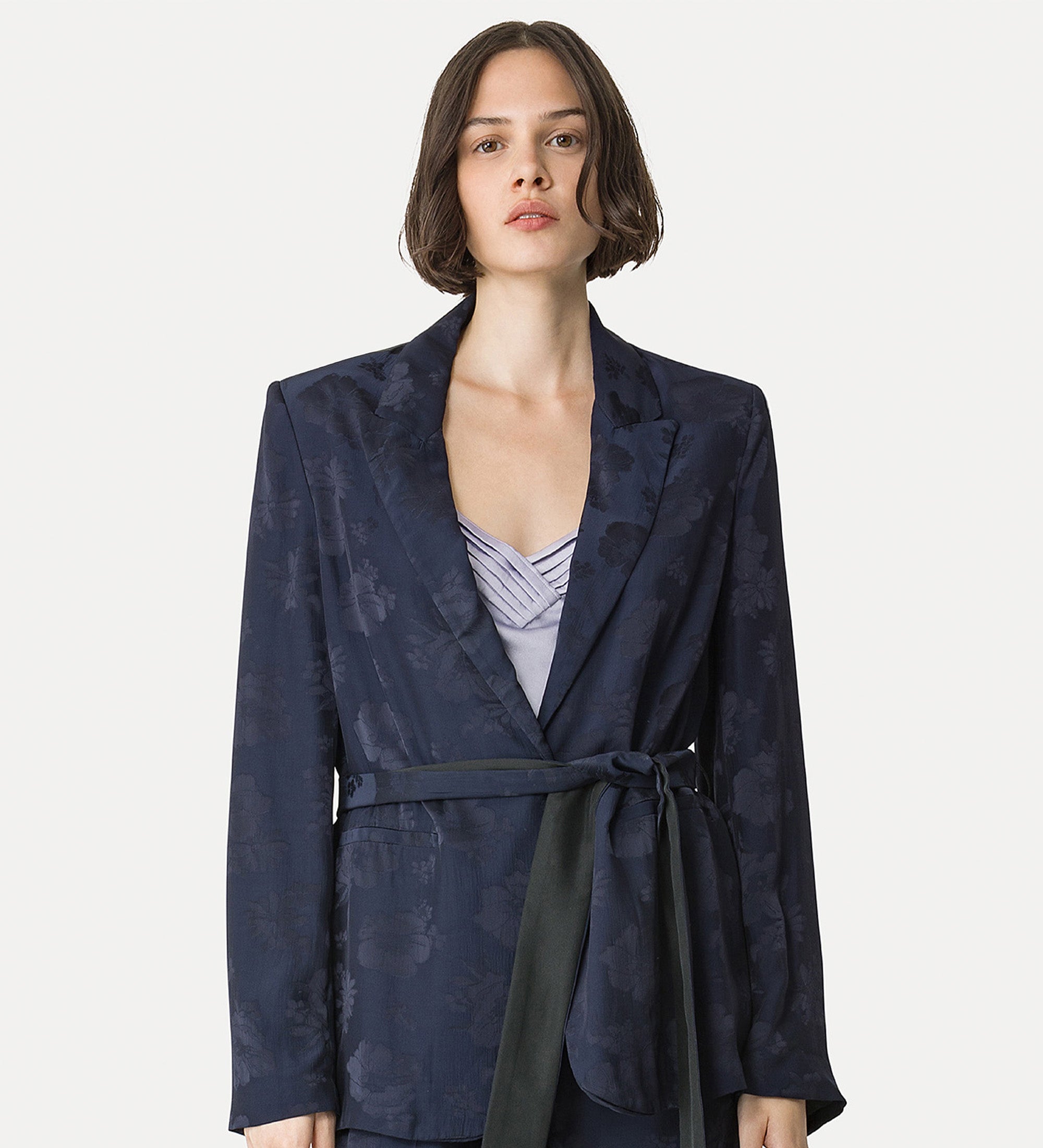 jacket in jacquard bouquet blue