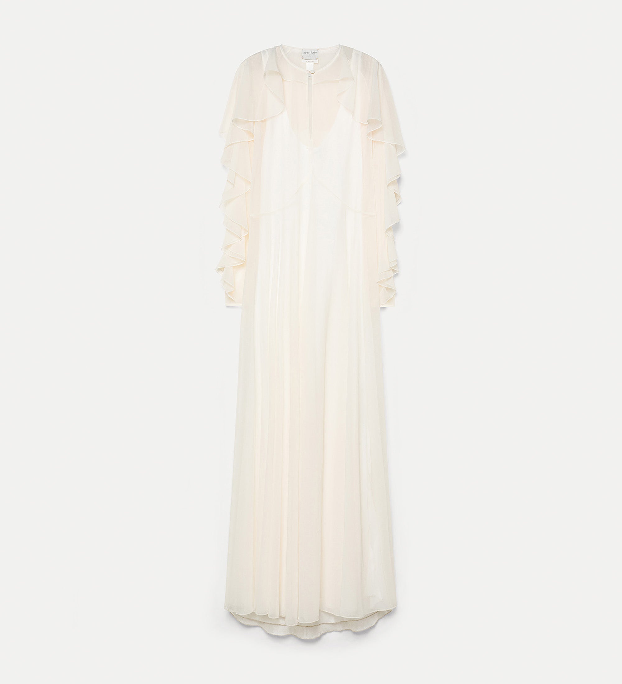 ruffled dress in contemporary chiffon white