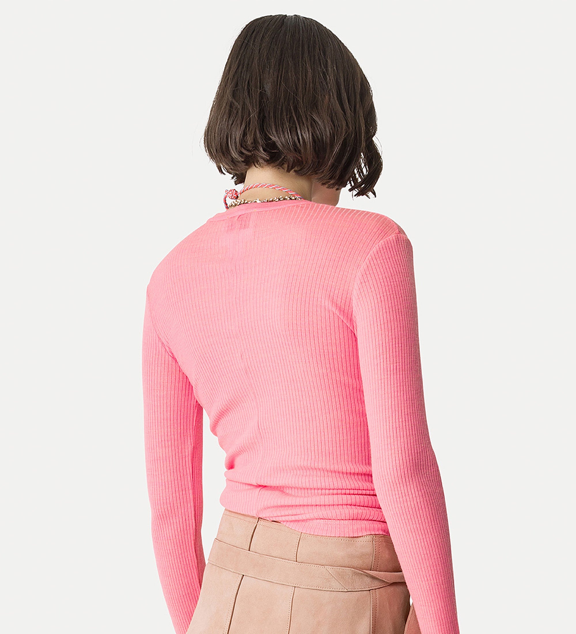 wool jersey sweater pink