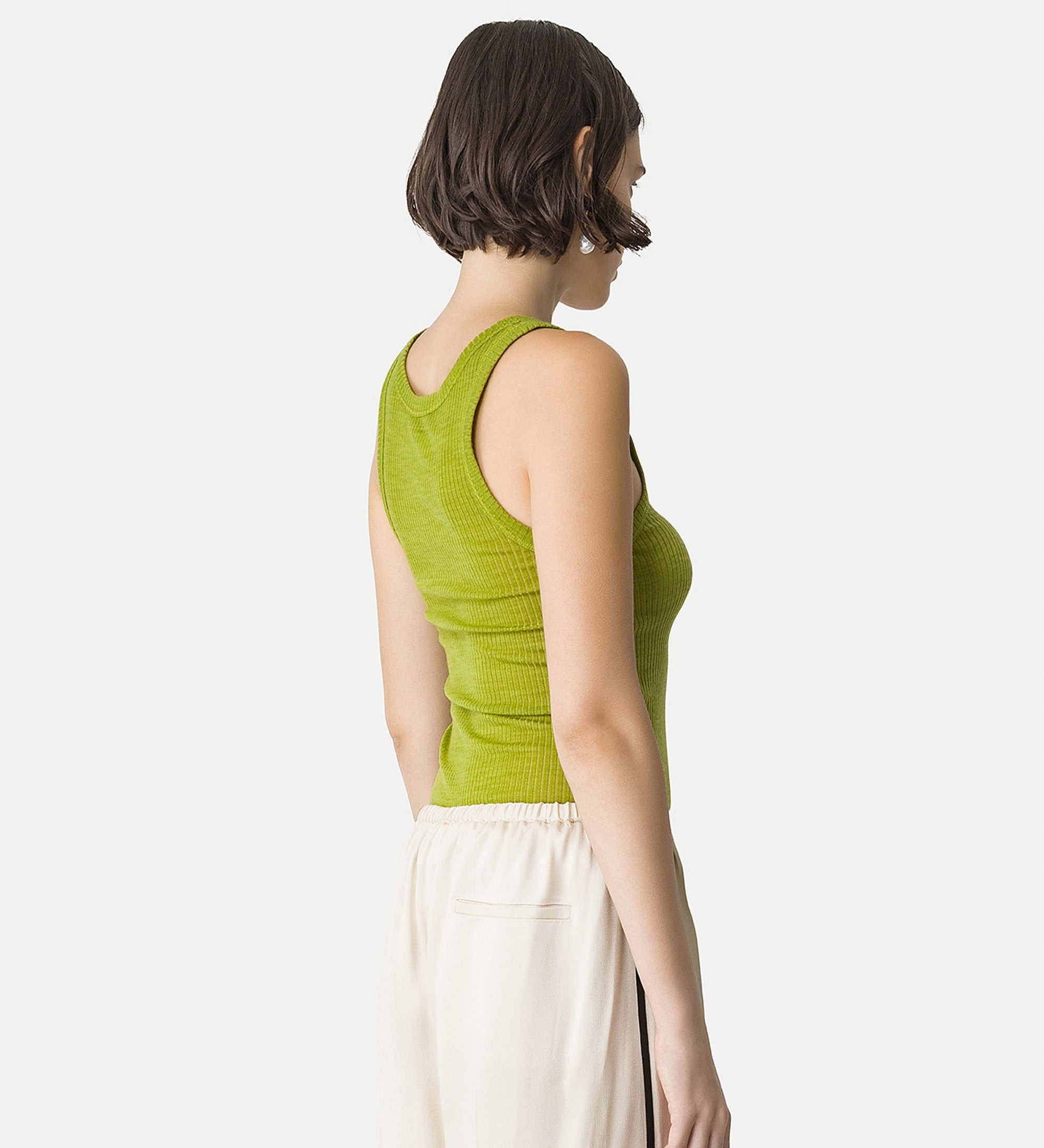 lightweight wool tank top green
