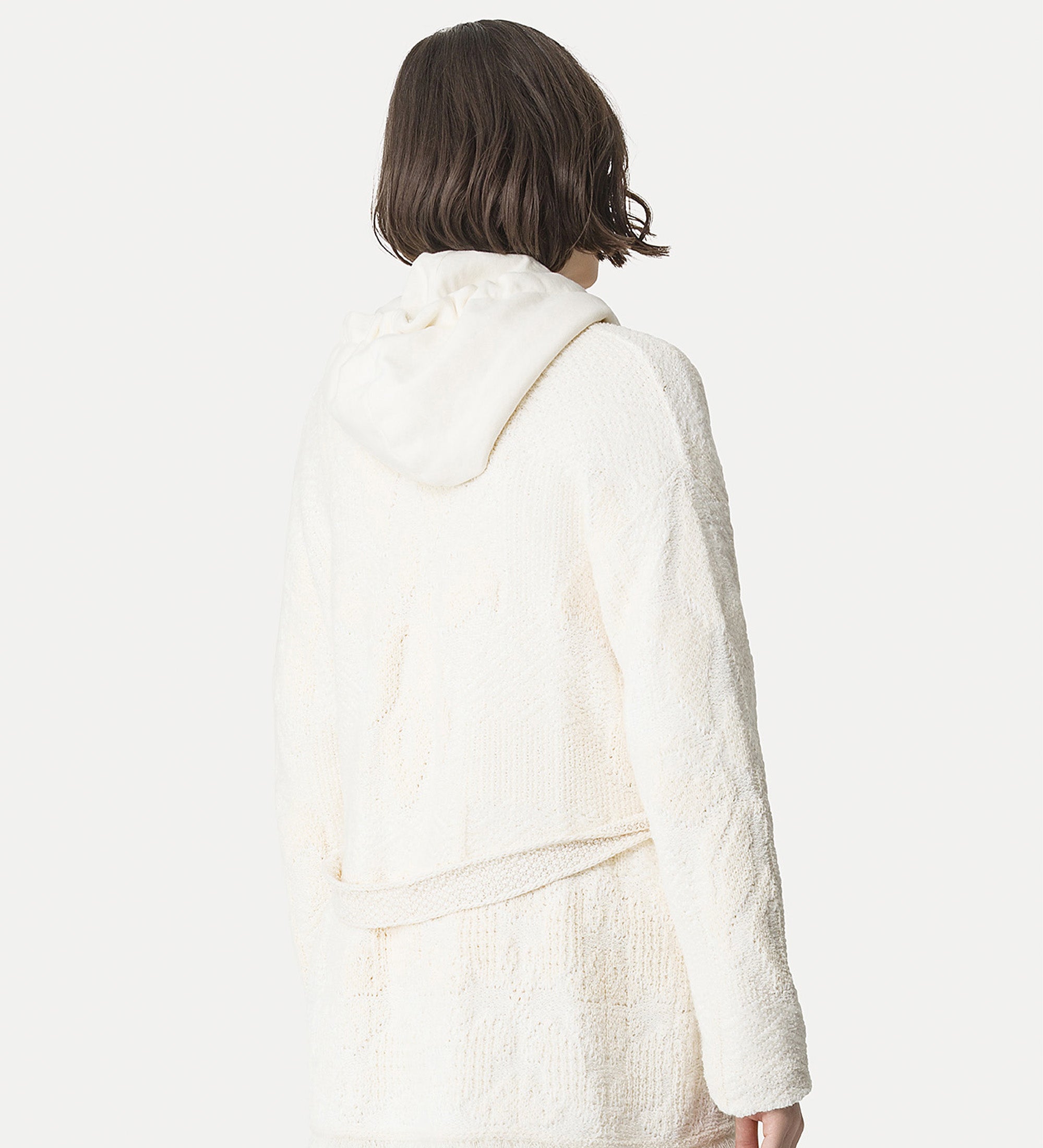 jacquard cardigan “iris velvet” white