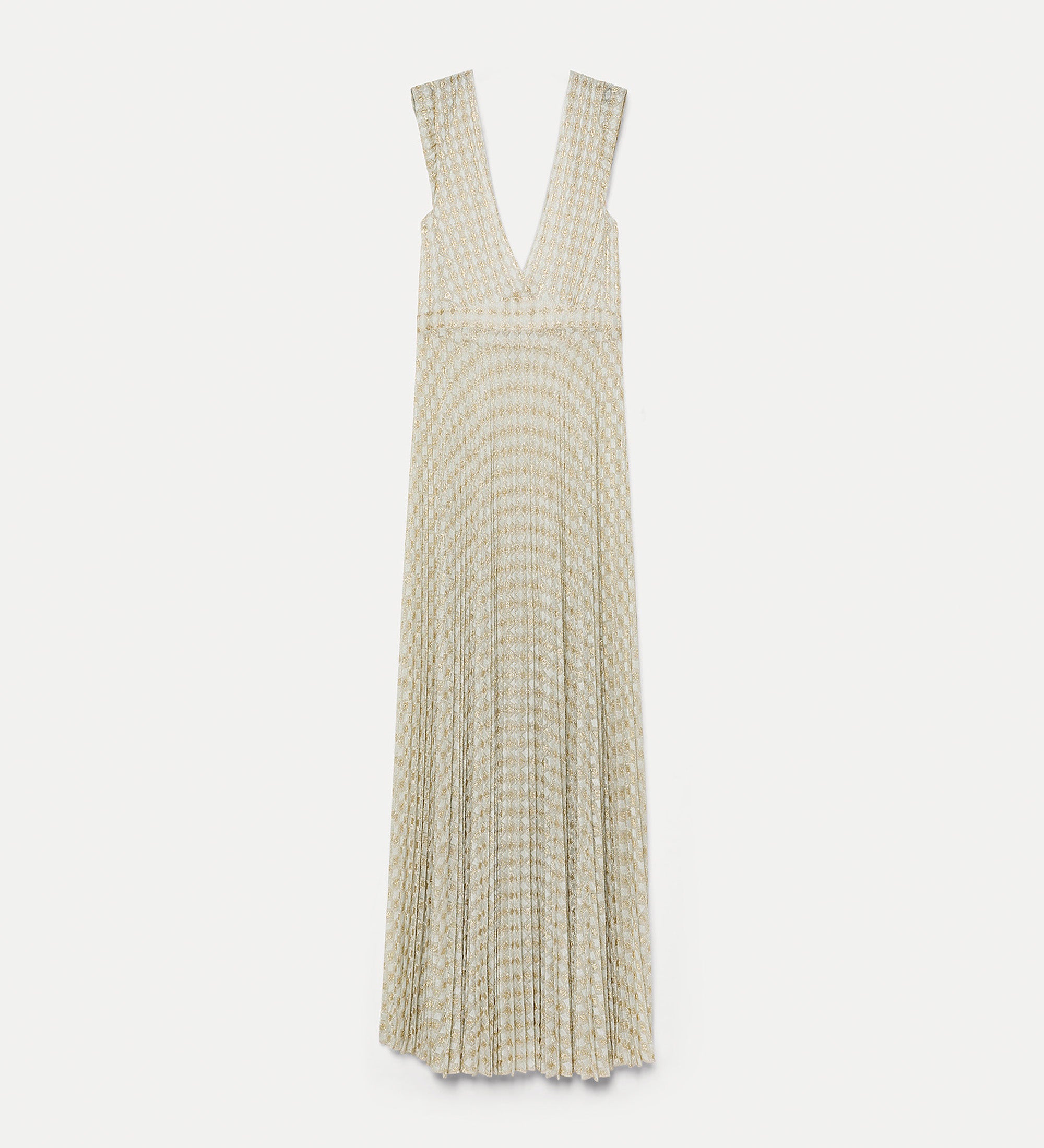 pleated dress in diamond jersey green