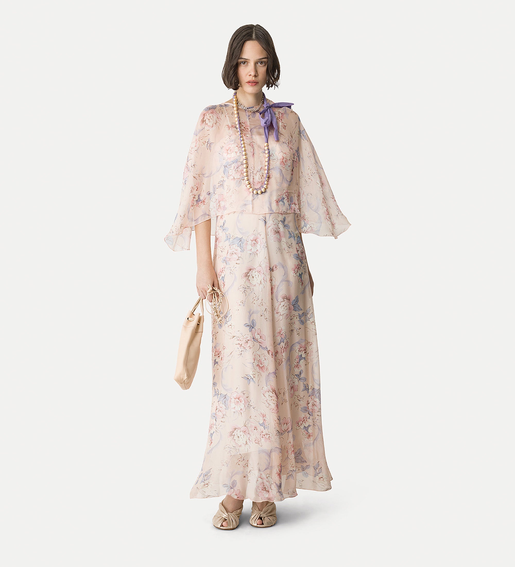silk dress “peonia my love” pink