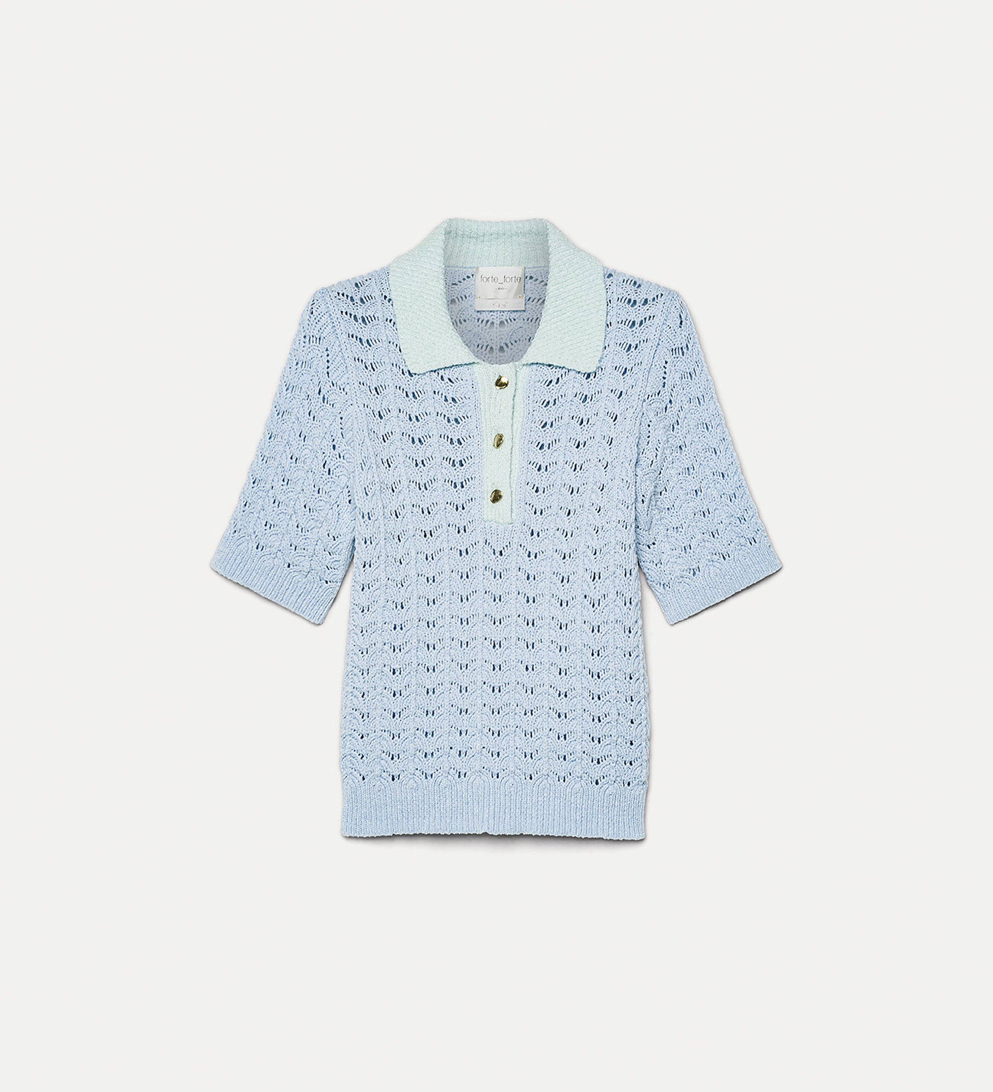 elegant cotton polo shirt light blue