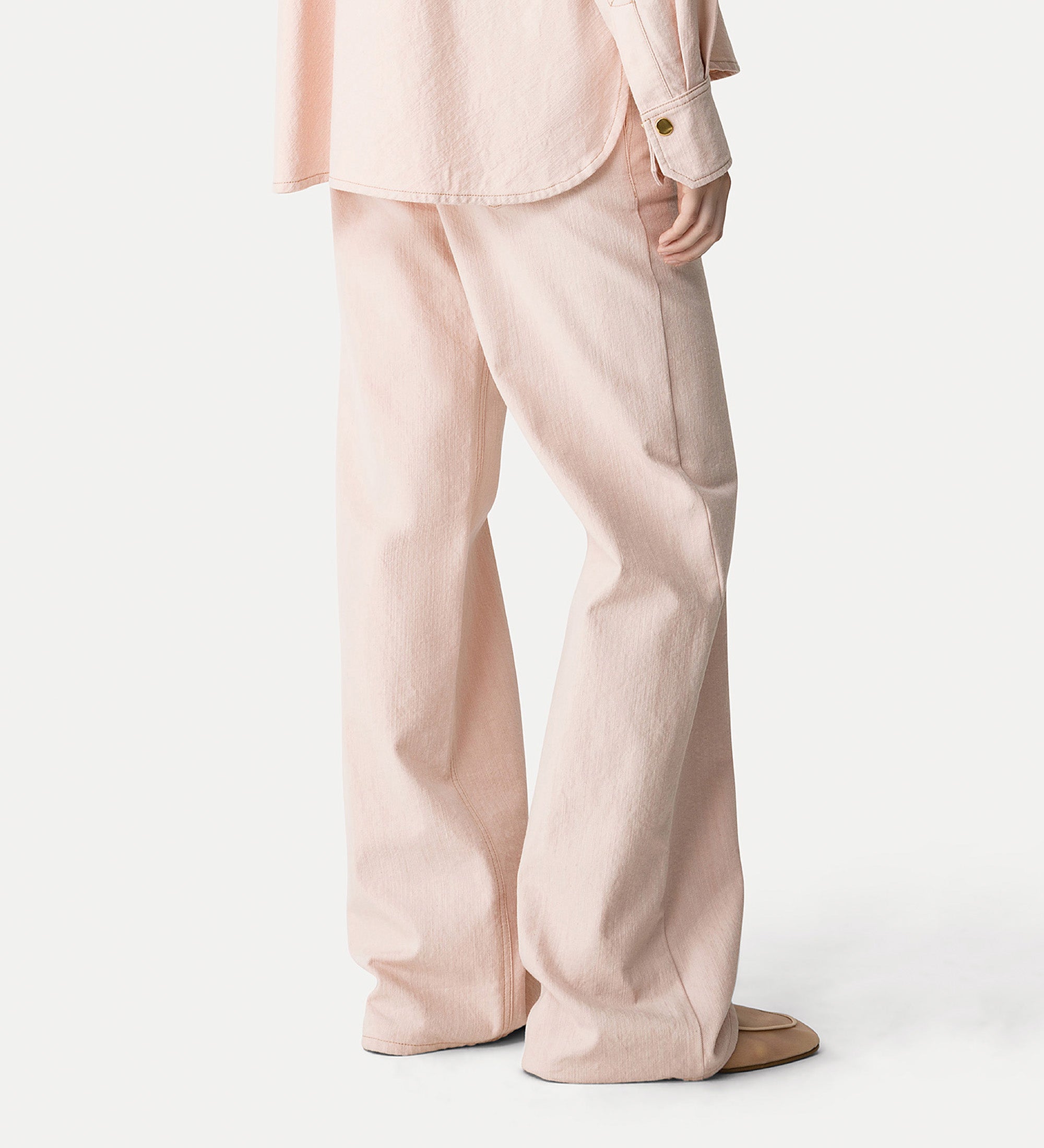 5—pocket denim trousers pink