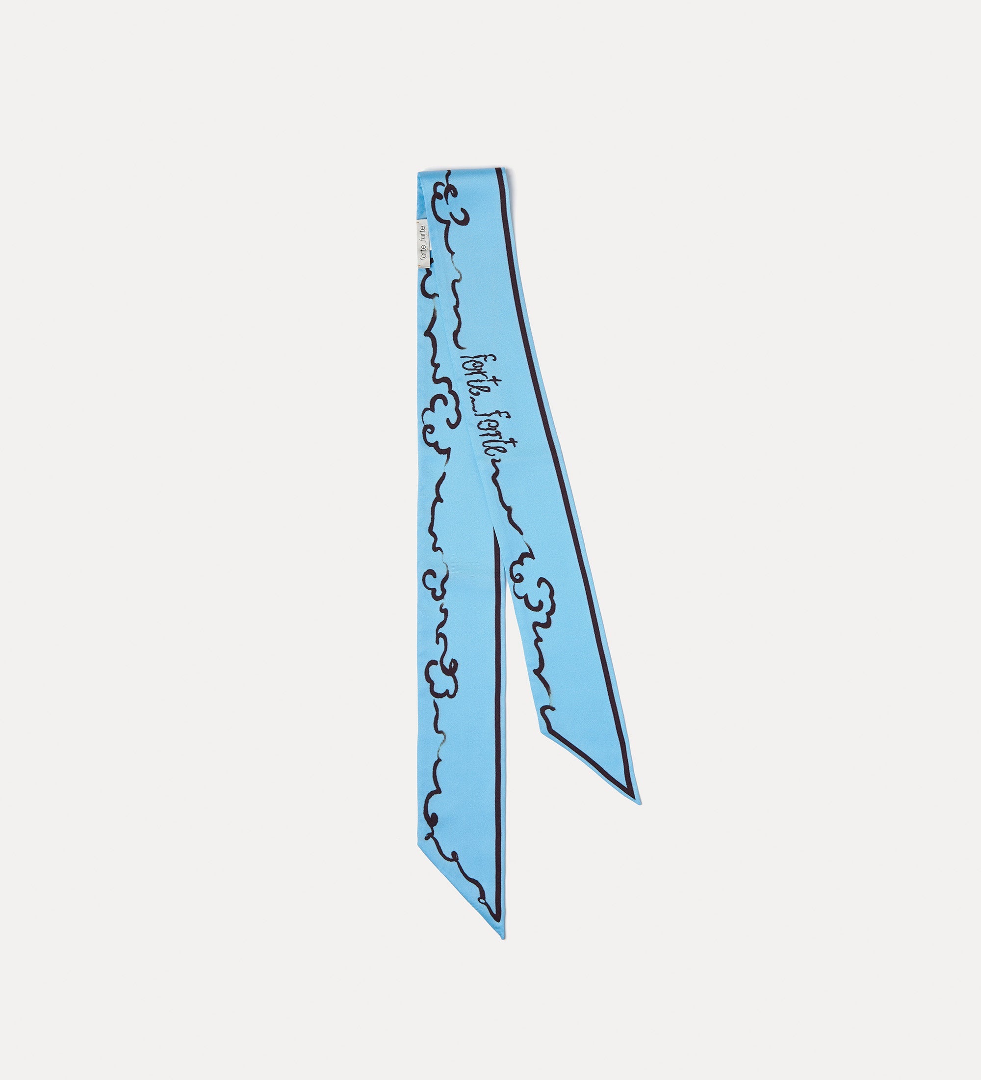 printed bandeau “peonia my love” light blue