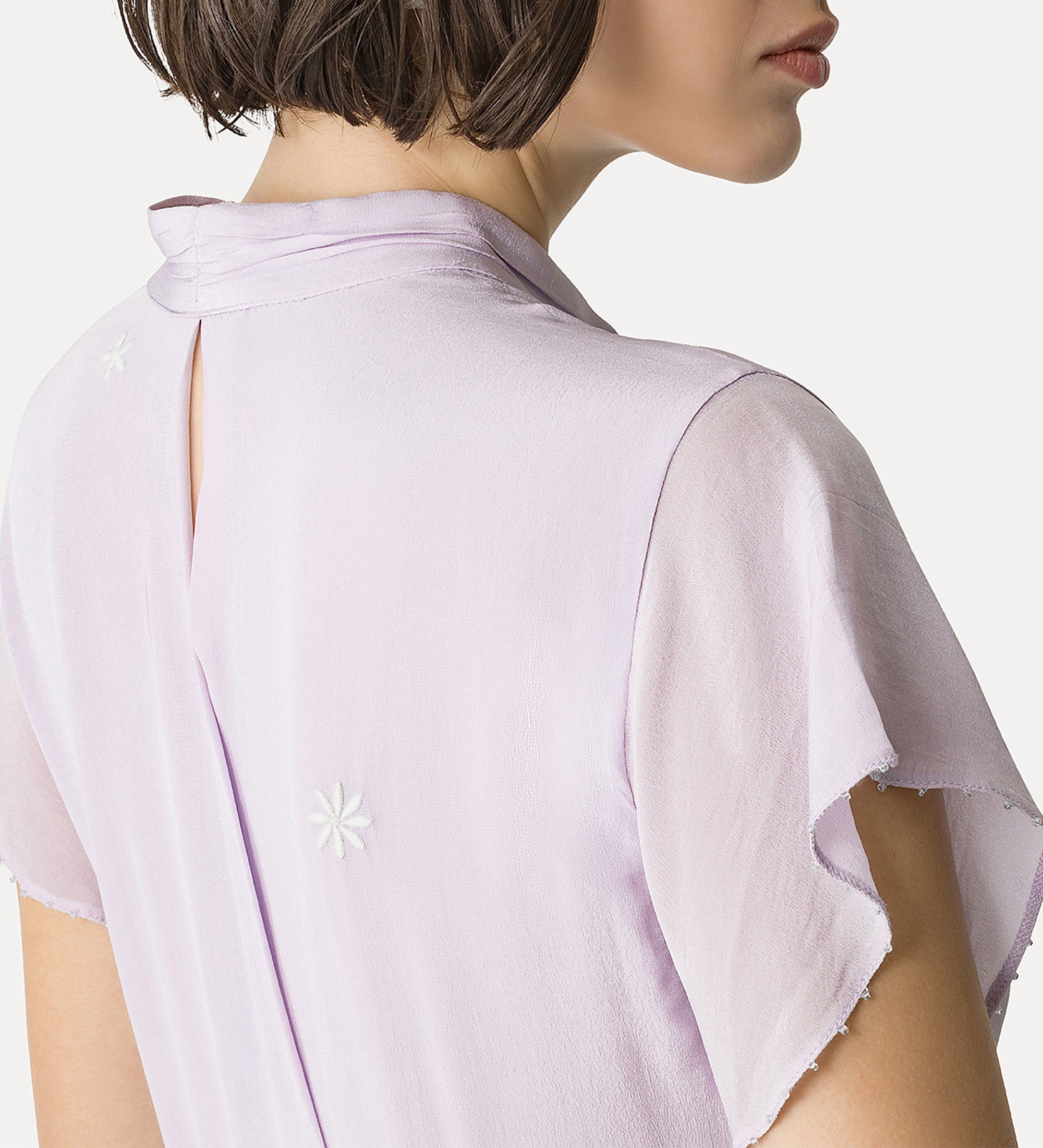 embroidered dress “iris velvet” lilac