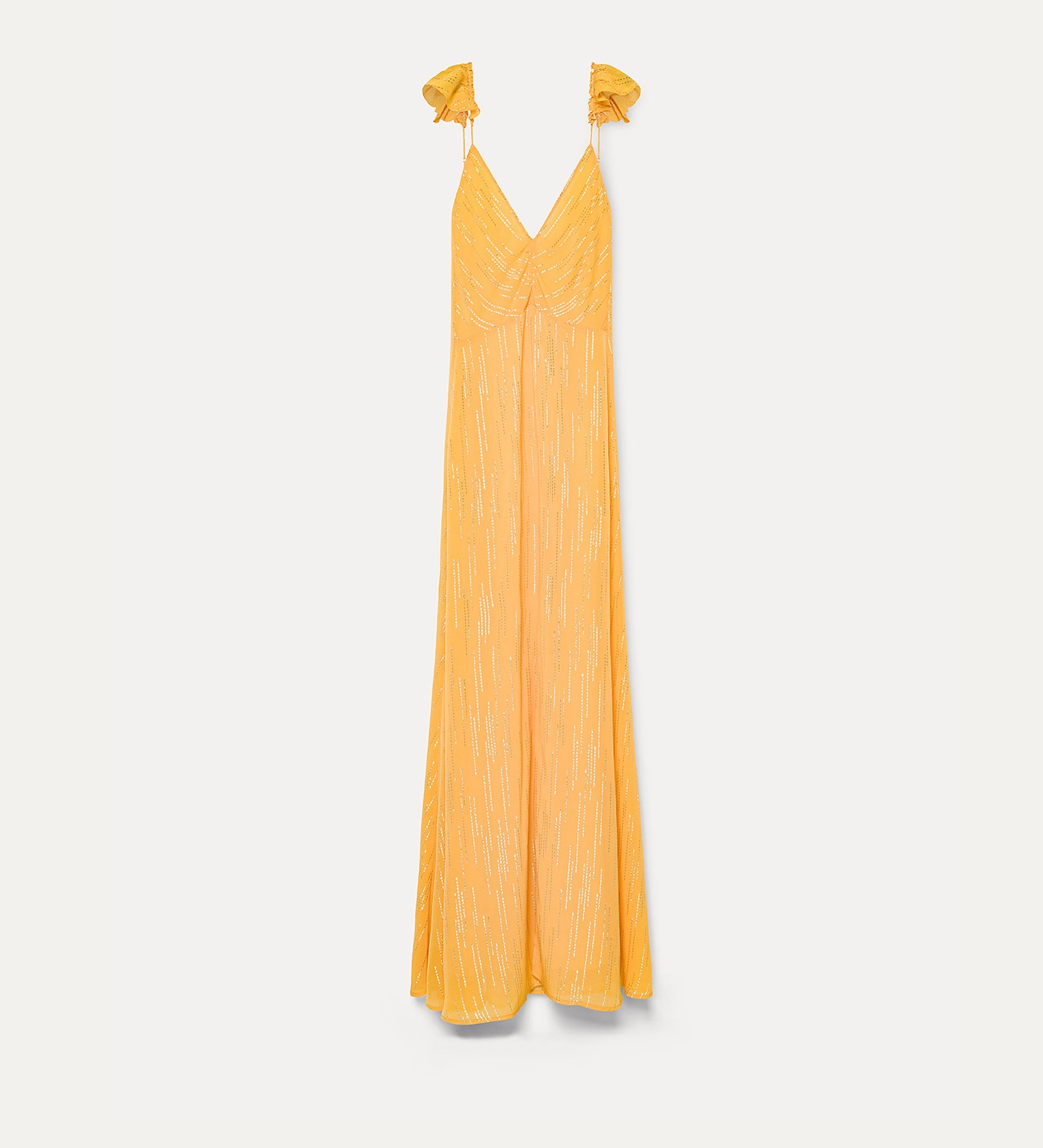 “les fils d'argent” jacquard slip dress mandarine