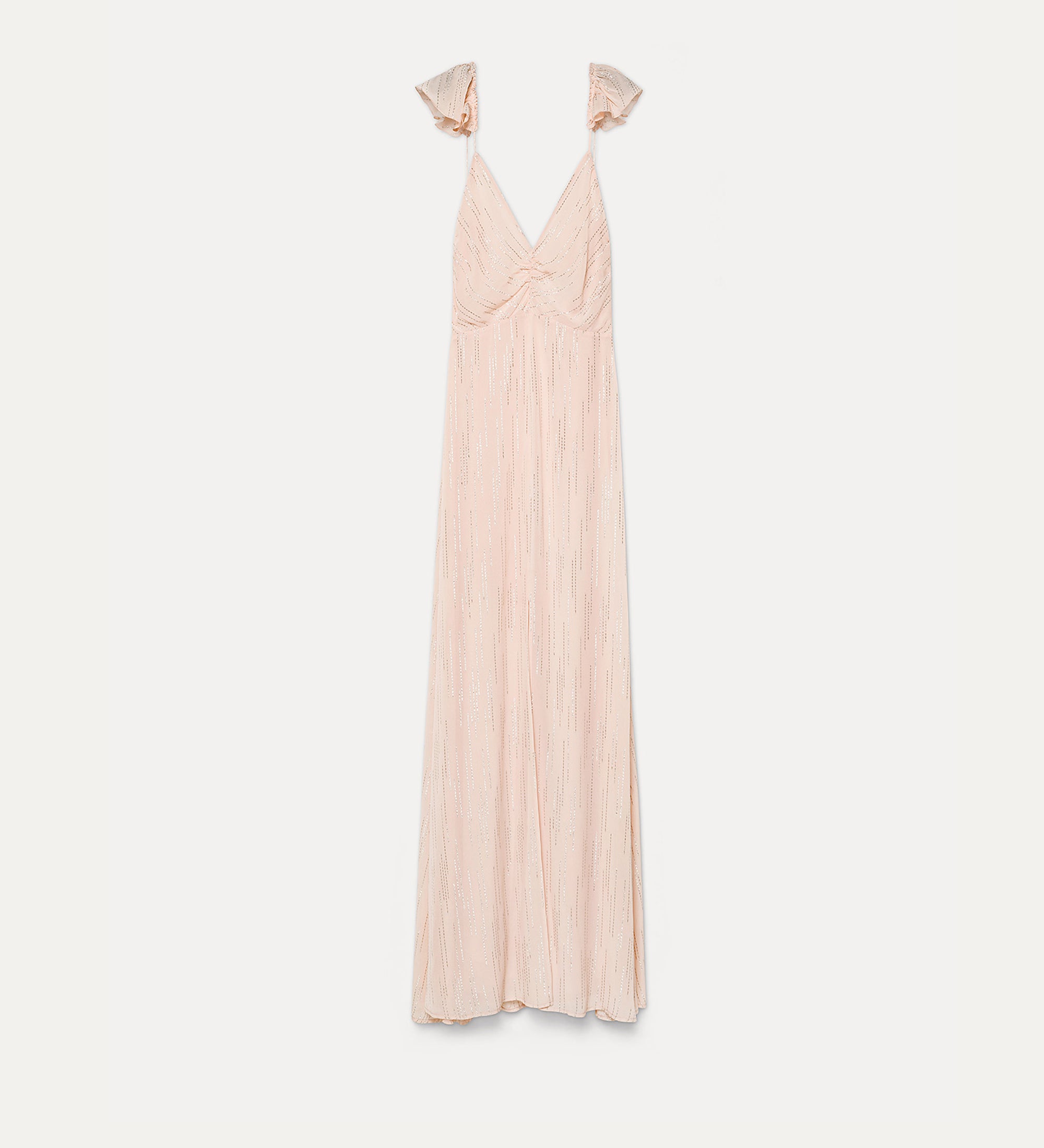 “les fils d'argent” jacquard slip dress nude