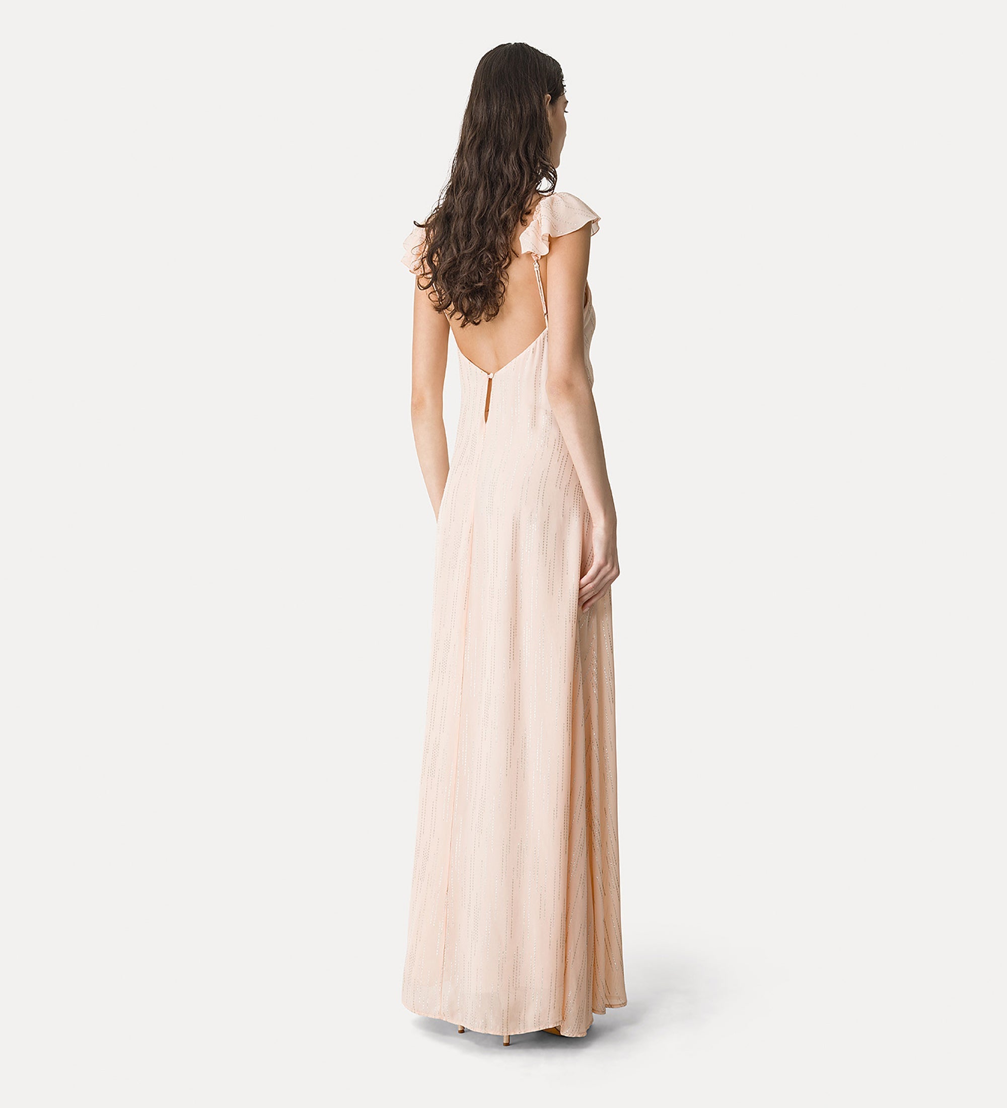 “les fils d'argent” jacquard slip dress nude