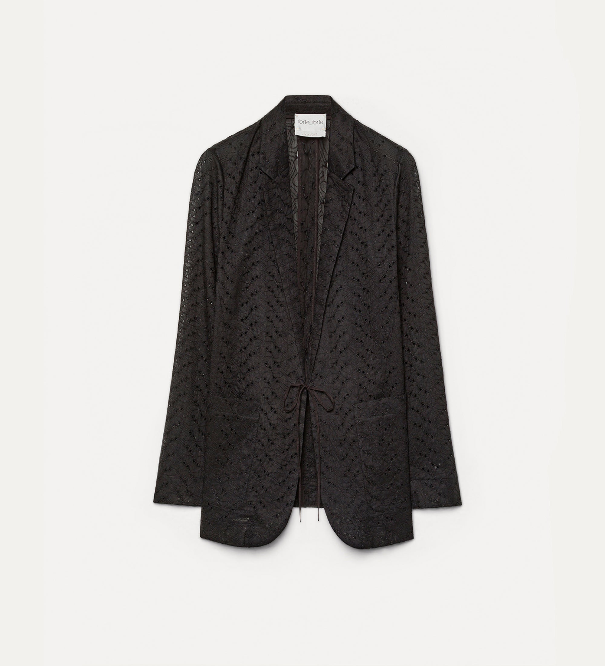muslin jacket with “broderie anglaise” embroidery noir