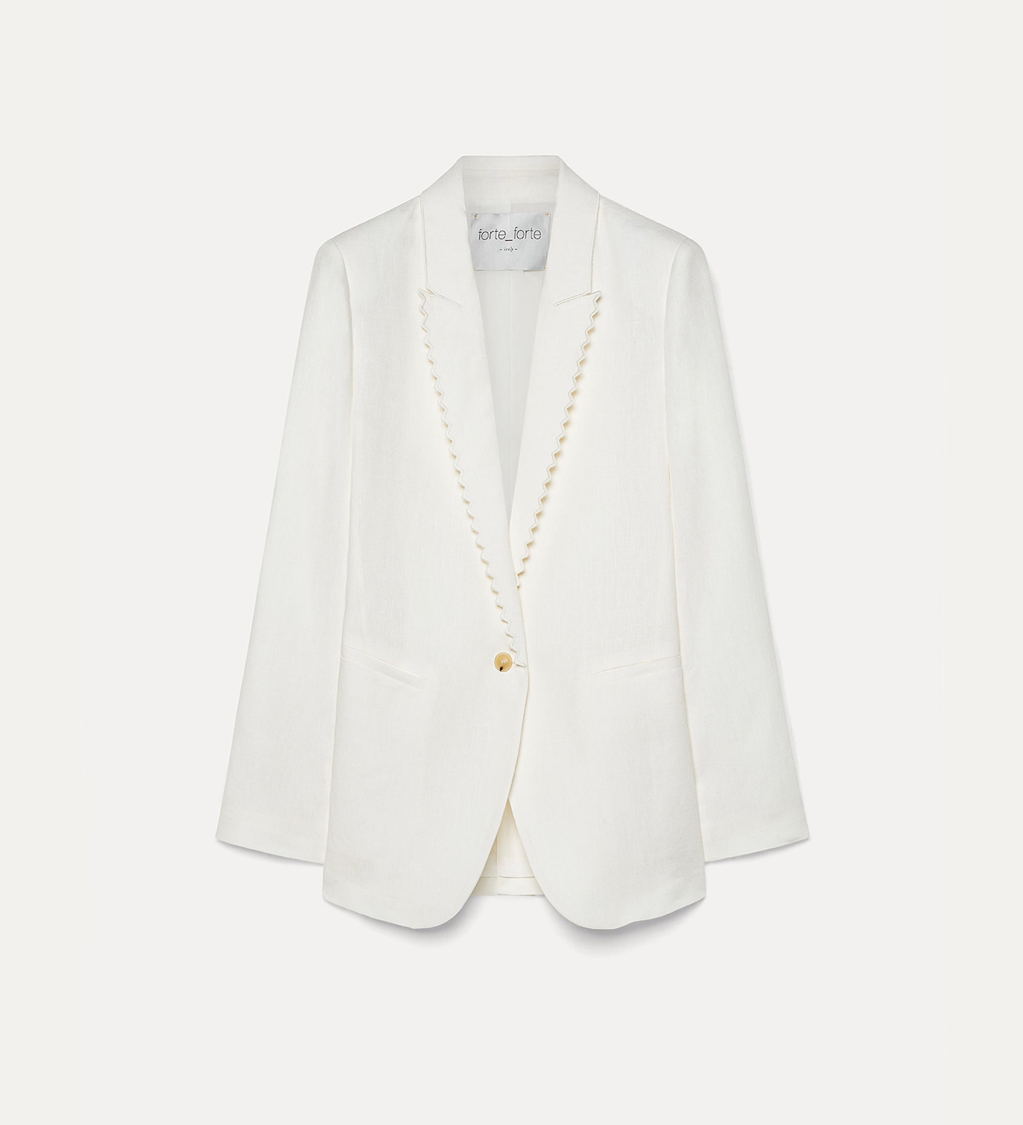 chic linen jacket with embroidery crystal